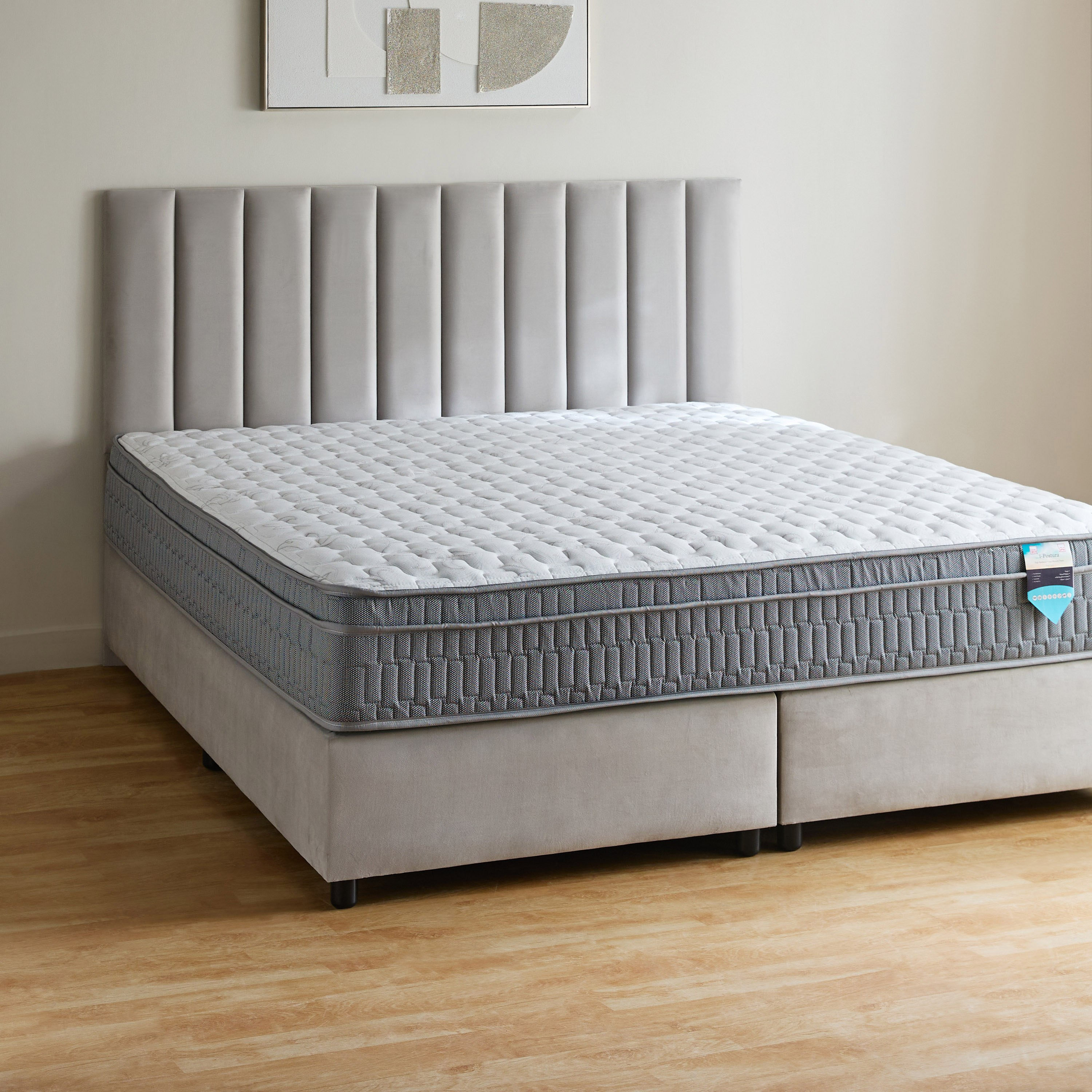 SleepLuxe iPostura High Resilience Visco Memory Foam Medium Firm Pocket Spring Mattress-180x210x26cm-hbxfurniture-mattresses-king-image-2
