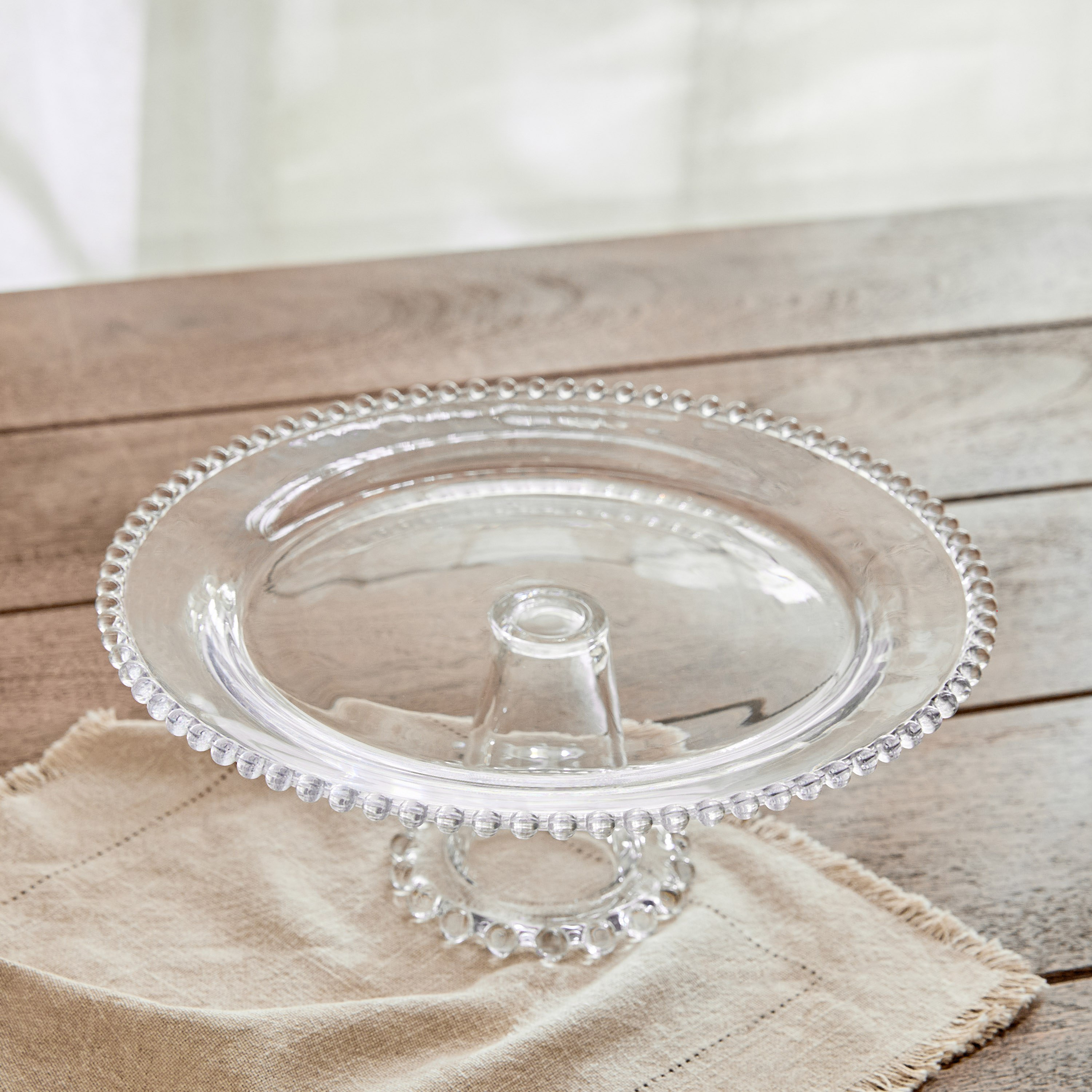 Merriam Beaded Cake Stand with Pedestal - 30.5 cm-hbxdecorandfurnishings-tabletop-serveware-image-2