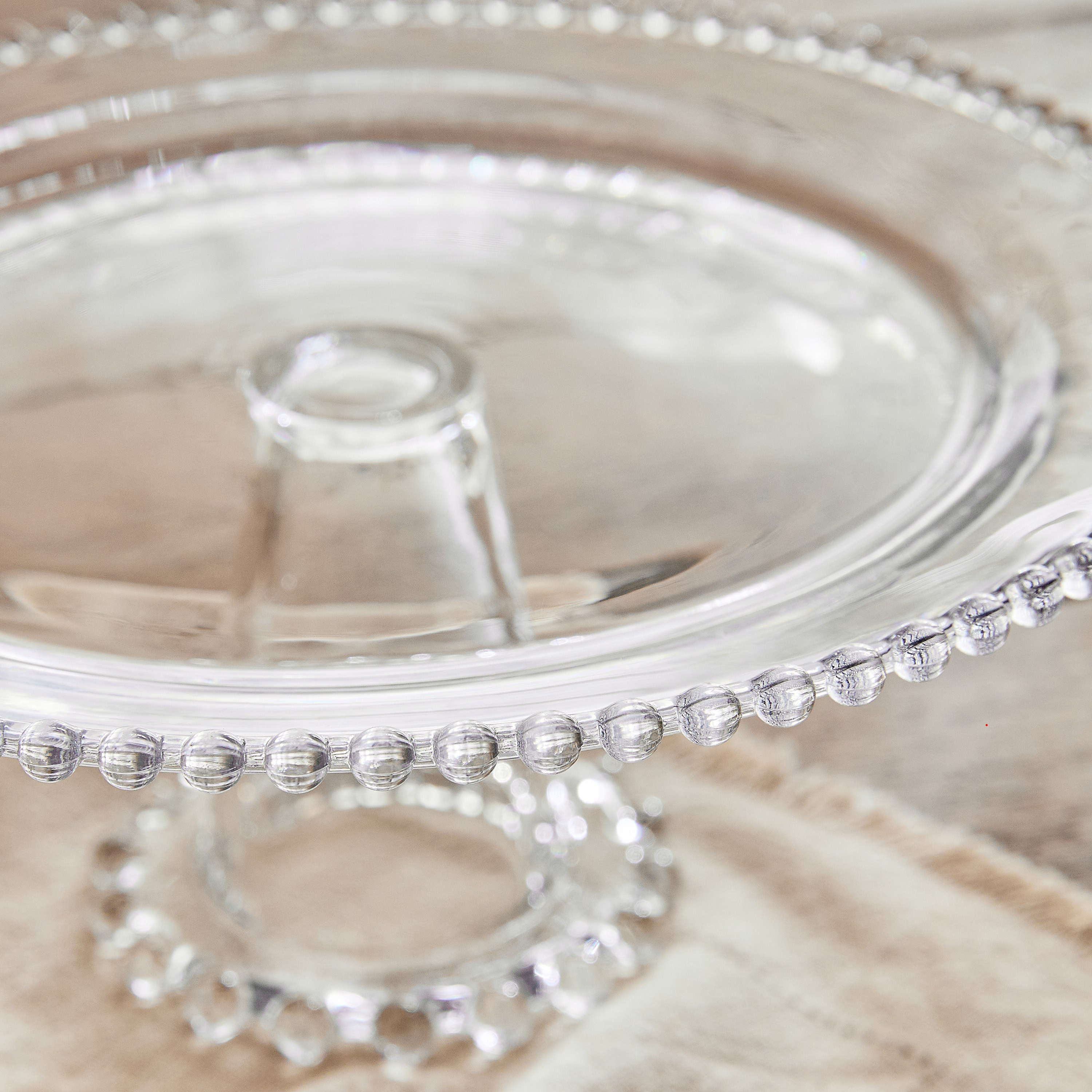 Merriam Beaded Cake Stand with Pedestal - 30.5 cm-hbxdecorandfurnishings-tabletop-serveware-image-3