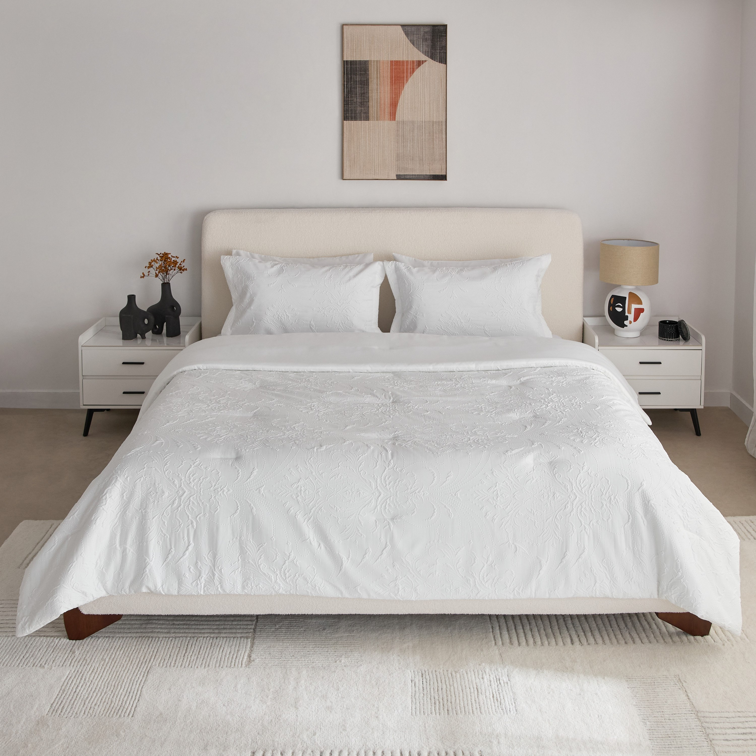 طقم مفروشات كينج من الألياف الدقيقة بنمط كريب 6 قطع من وايت بليس- 220 × 240 سم-hbxhomeware-hbxbedroom-image-3