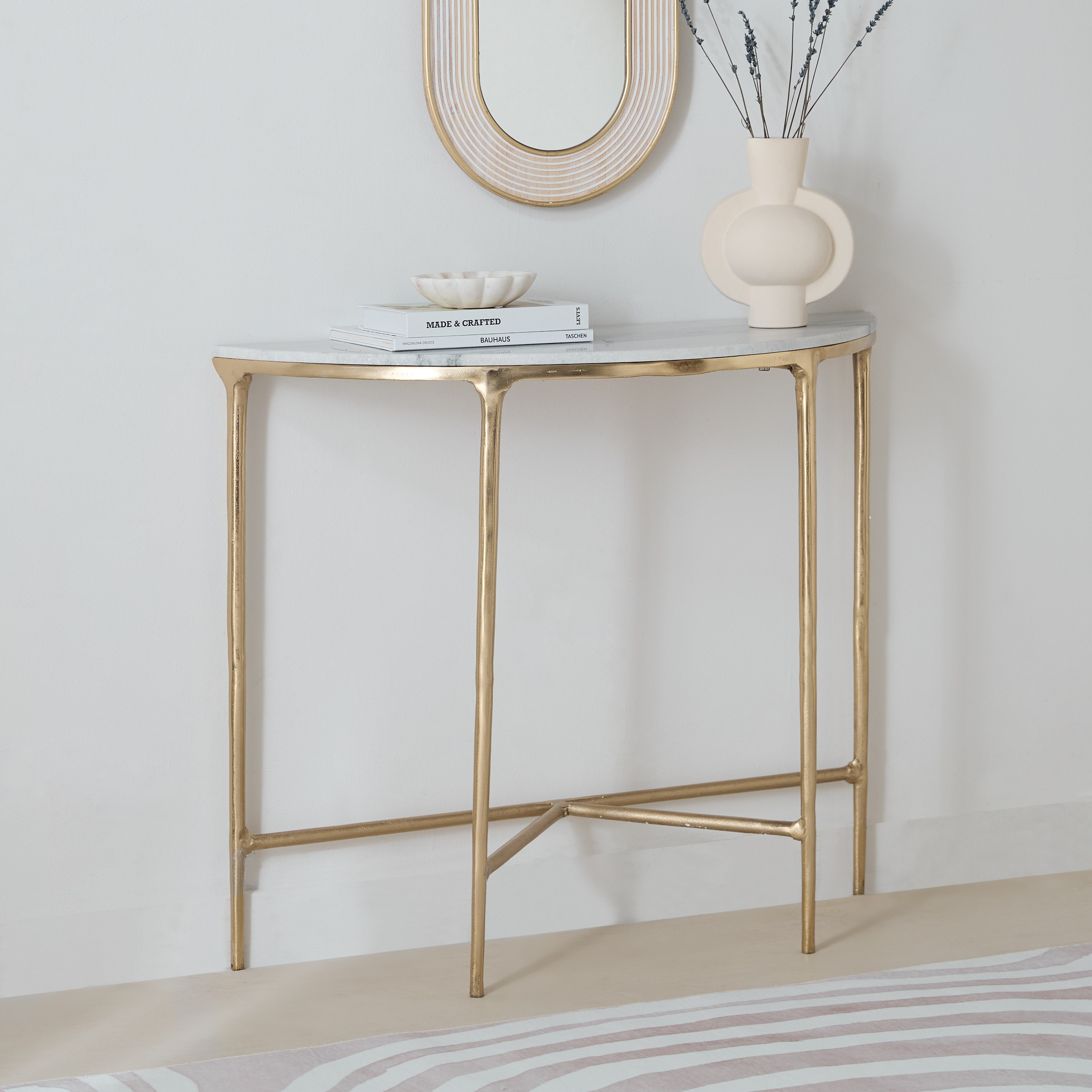 طاولة كونسول بسطح من الرخام الأصلي - إيفي من كافون-hbxfurniture-tablesandstands-consoletables-image-1