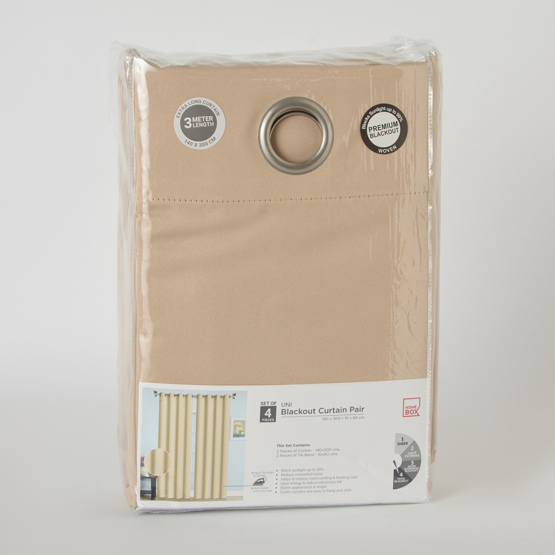 Uni 4-Piece Blackout Curtain Set - 140x300 cm-hbxhomeware-hbxlivingroom-image-4