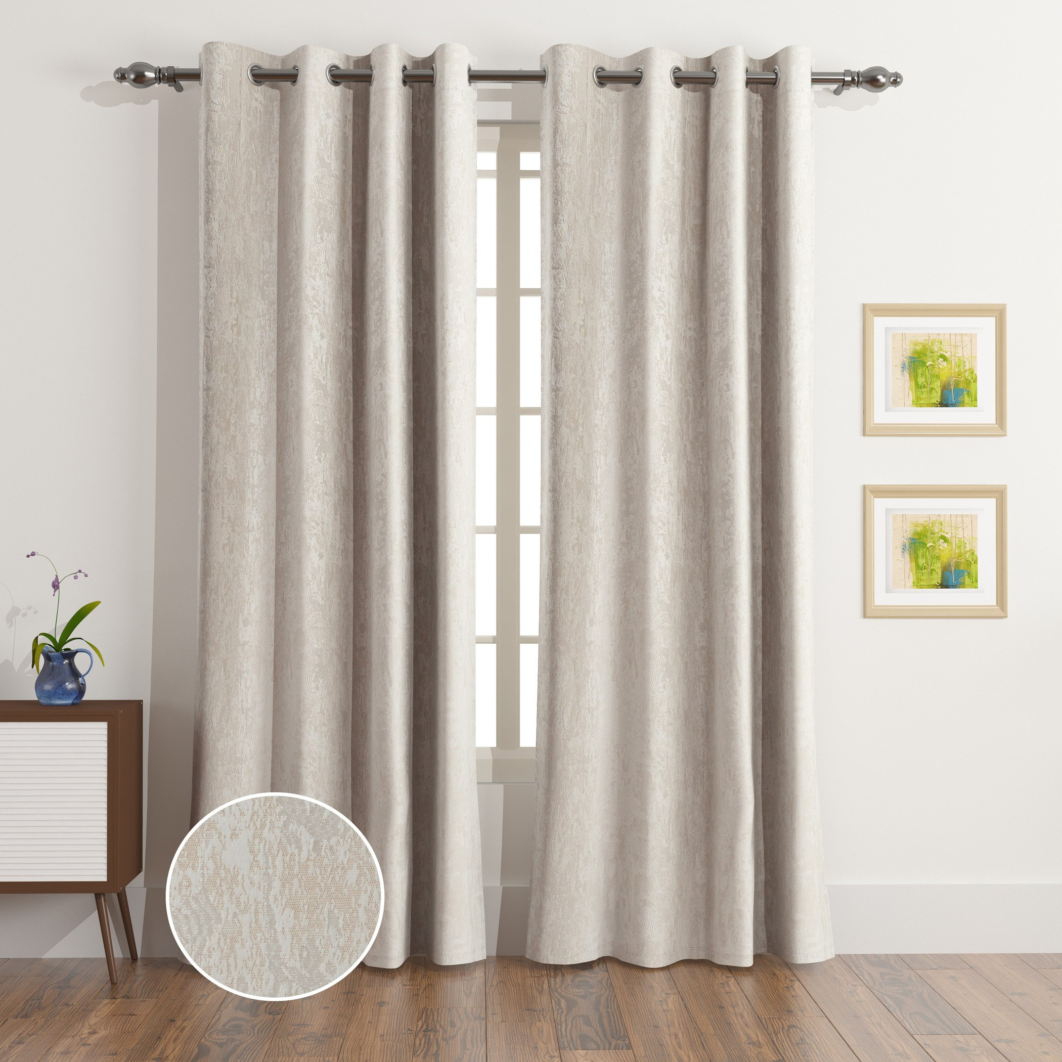 Travor Ocena 2-Piece Jacquard Extra Long Curtain Set - 140x300 cm-hbxhomeware-hbxlivingroom-image-1