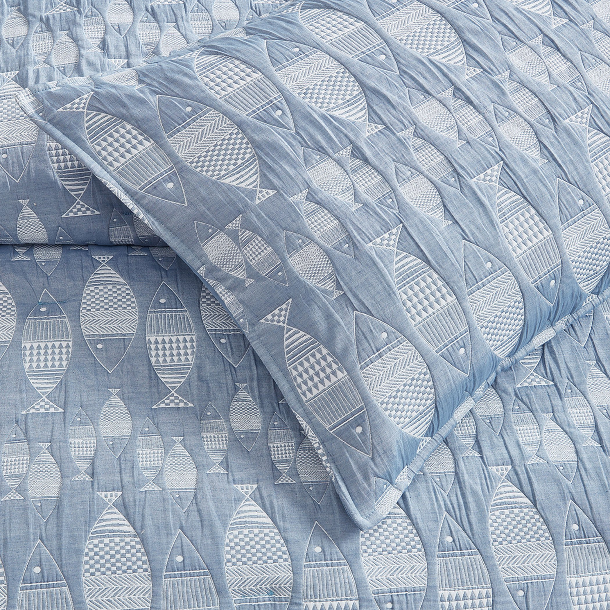 طقم لحاف فردي قطعتين بتصميم أسماك من سي وورلد - 135x220 سم-hbxhomeware-hbxbedroom-image-3