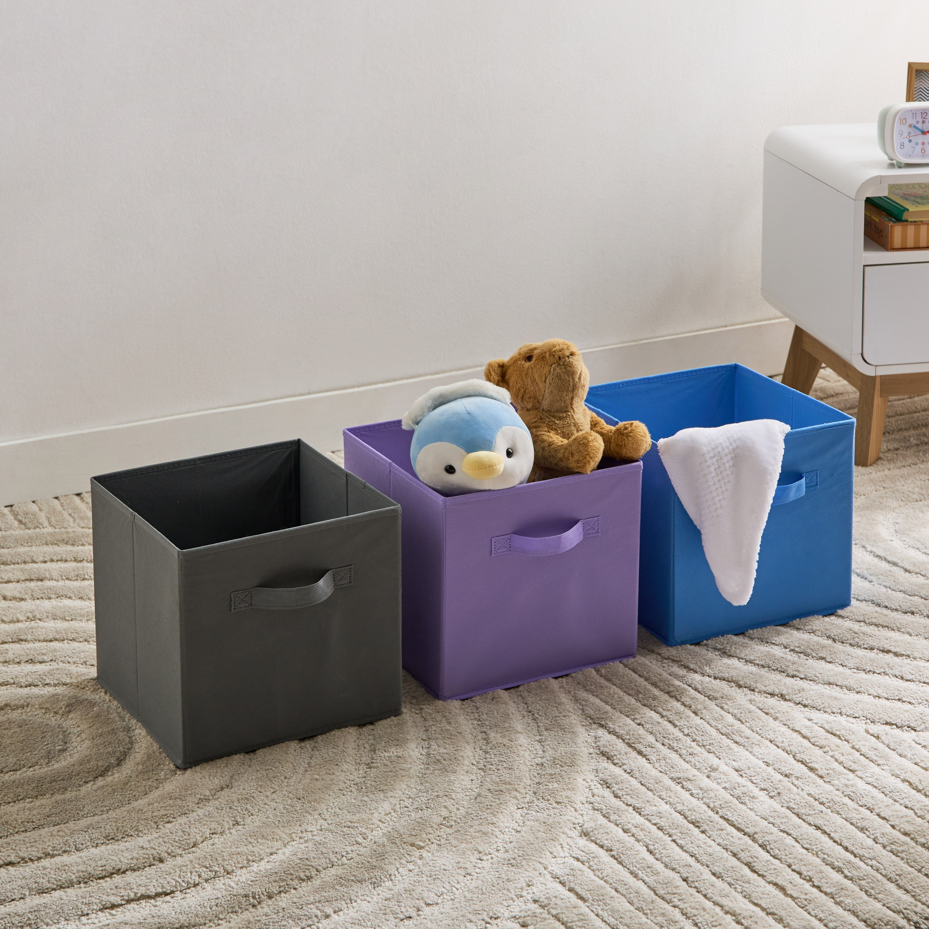 طقم صناديق تخزين قماشية 3 قطع كانديس من أدفينتشيرر - 27.3x27.3x27.9 سم-hbxkidsandyouth-bathandlaundry-bathroomaccessories-image-1