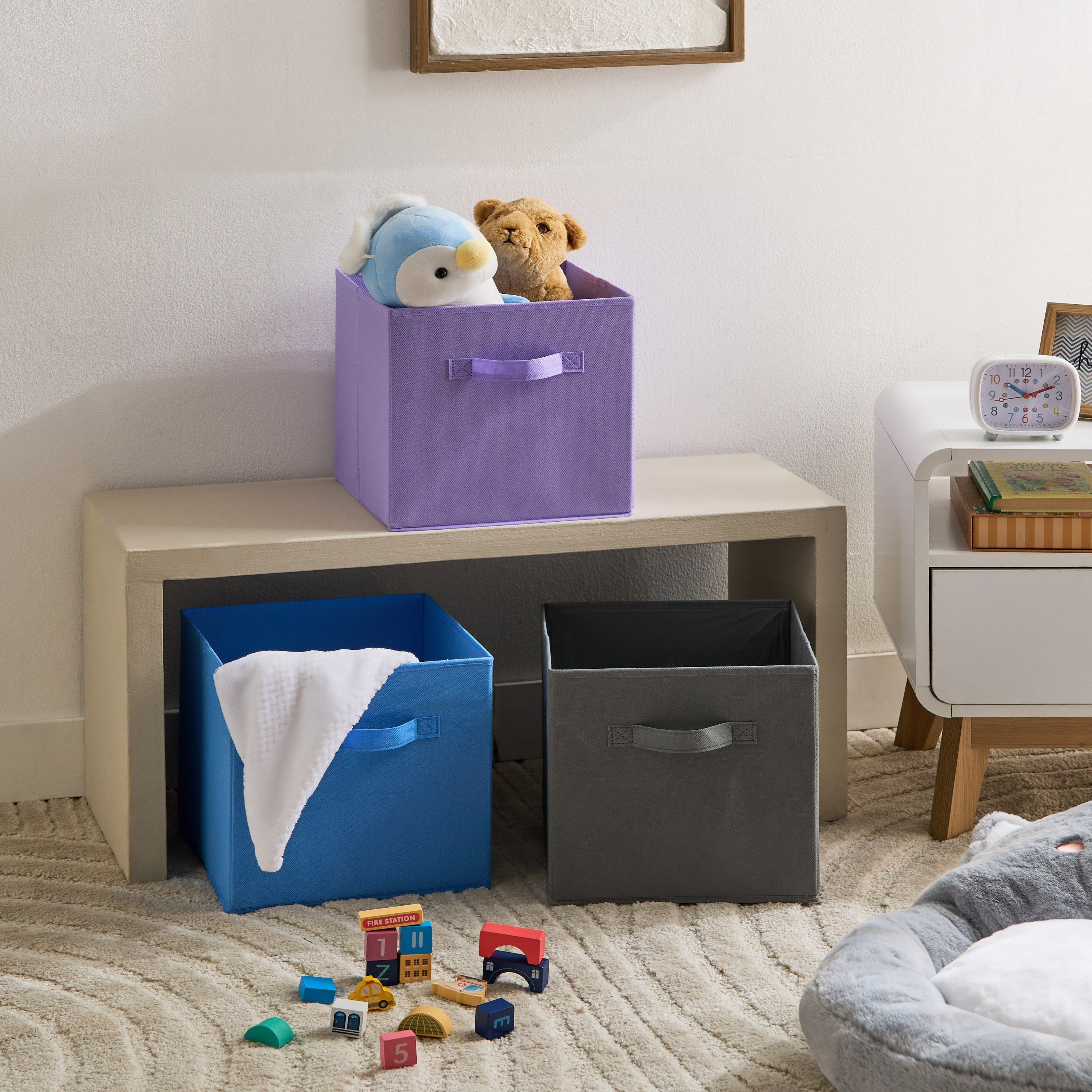 طقم صناديق تخزين قماشية 3 قطع كانديس من أدفينتشيرر - 27.3x27.3x27.9 سم-hbxkidsandyouth-bathandlaundry-bathroomaccessories-image-5
