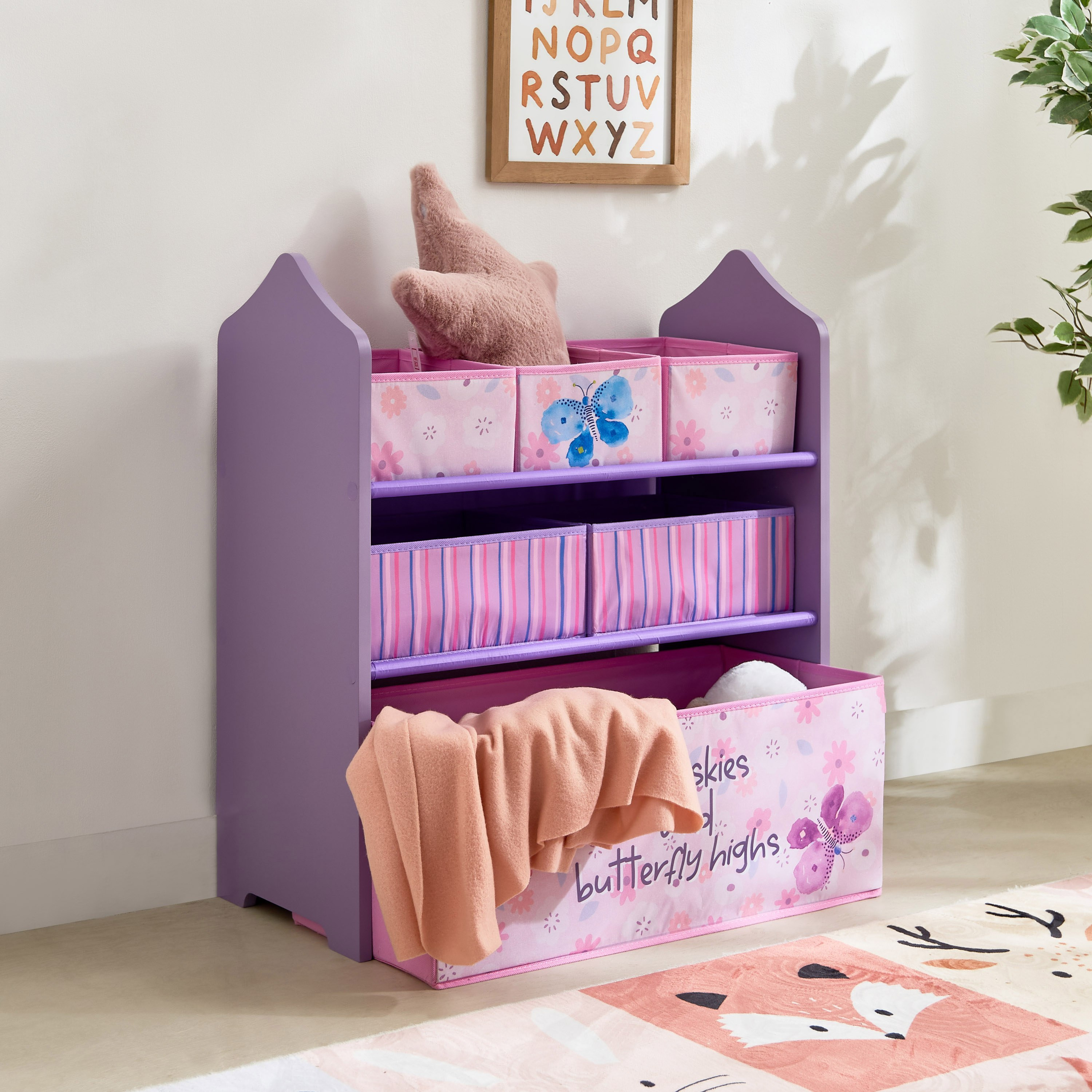Meadows Candice Butterfly Fabric Storage Rack with 6 Bins - 63x30x70 cm-PROMO_HB_AE_B1G1_250925-image-1