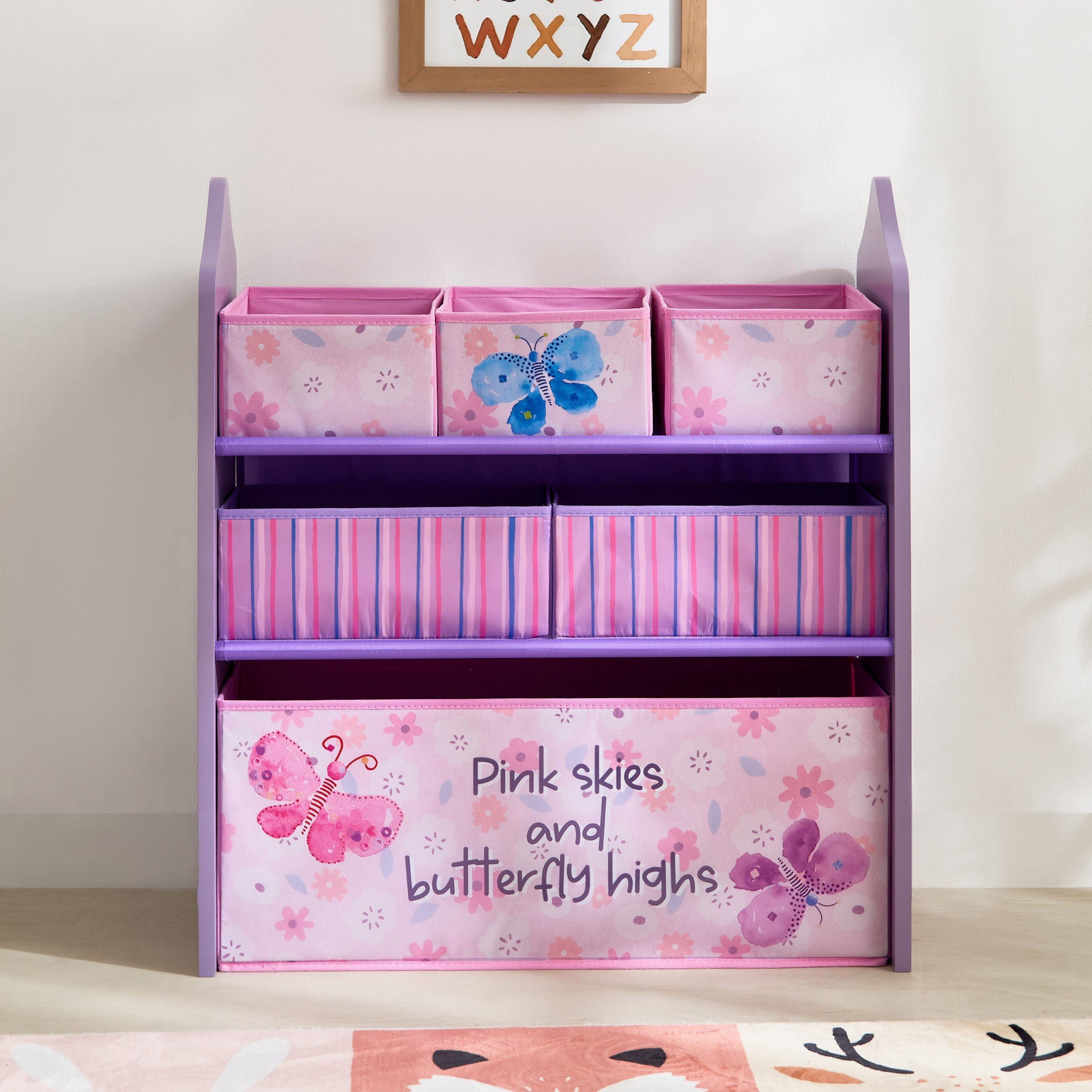 Meadows Candice Butterfly Fabric Storage Rack with 6 Bins - 63x30x70 cm-PROMO_HB_AE_B1G1_250925-image-2