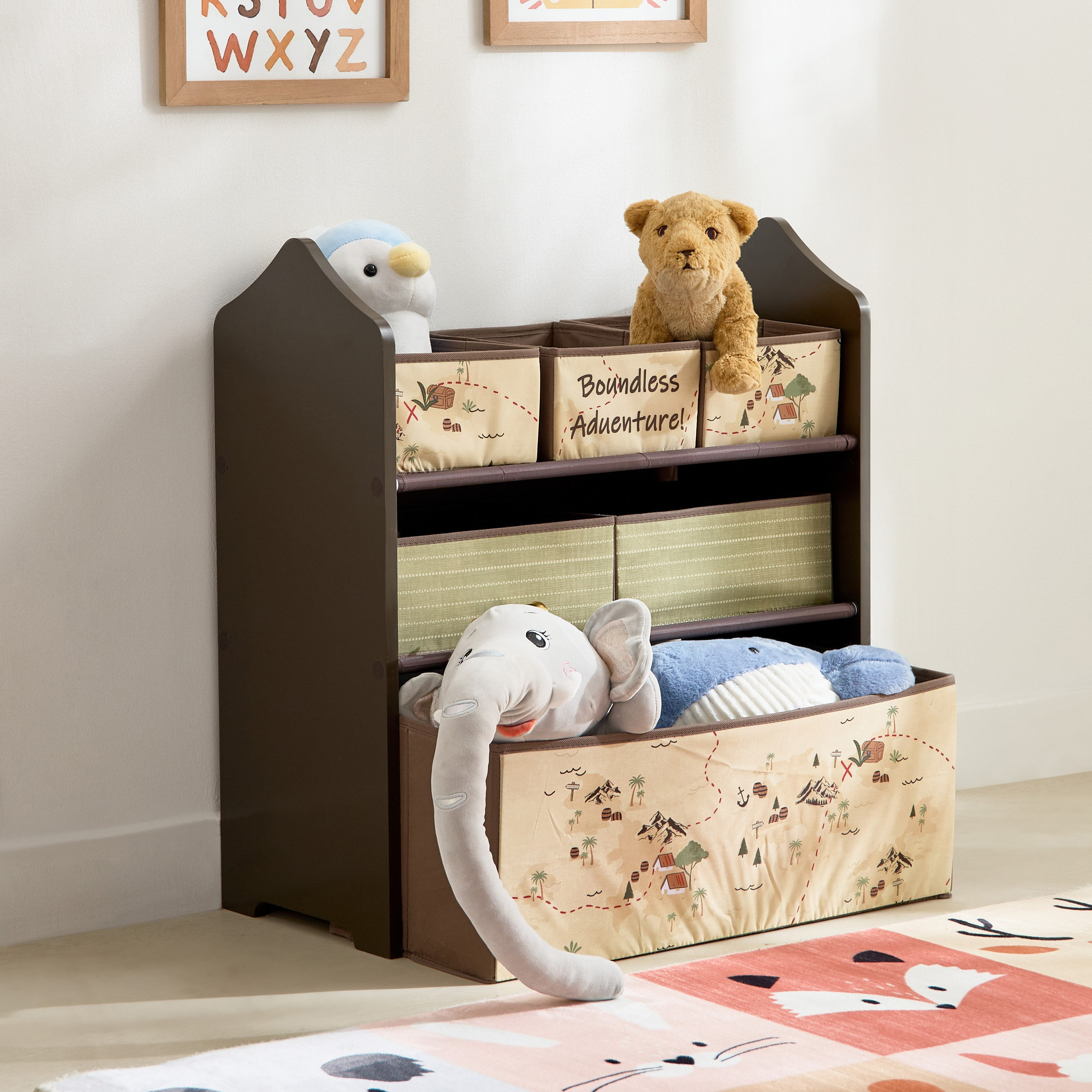 Adventurer Candice Colorchoc Fabric Storage Rack with 6 Bins - 63x30x70 cm-hbxkidsandyouth-bathandlaundry-bathroomaccessories-image-1