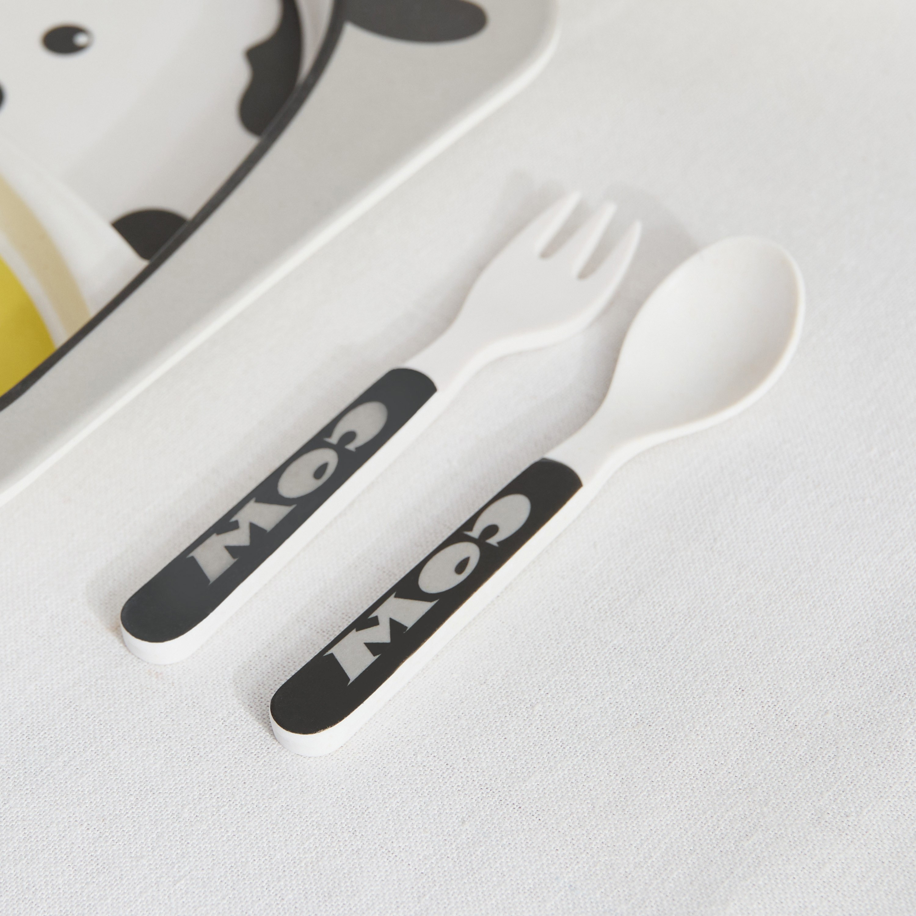 طقم سفرة من الخيزران مكون من 5 قطع على شكل بقرة-hbxhomeware-hbxkidsandyouth-image-3