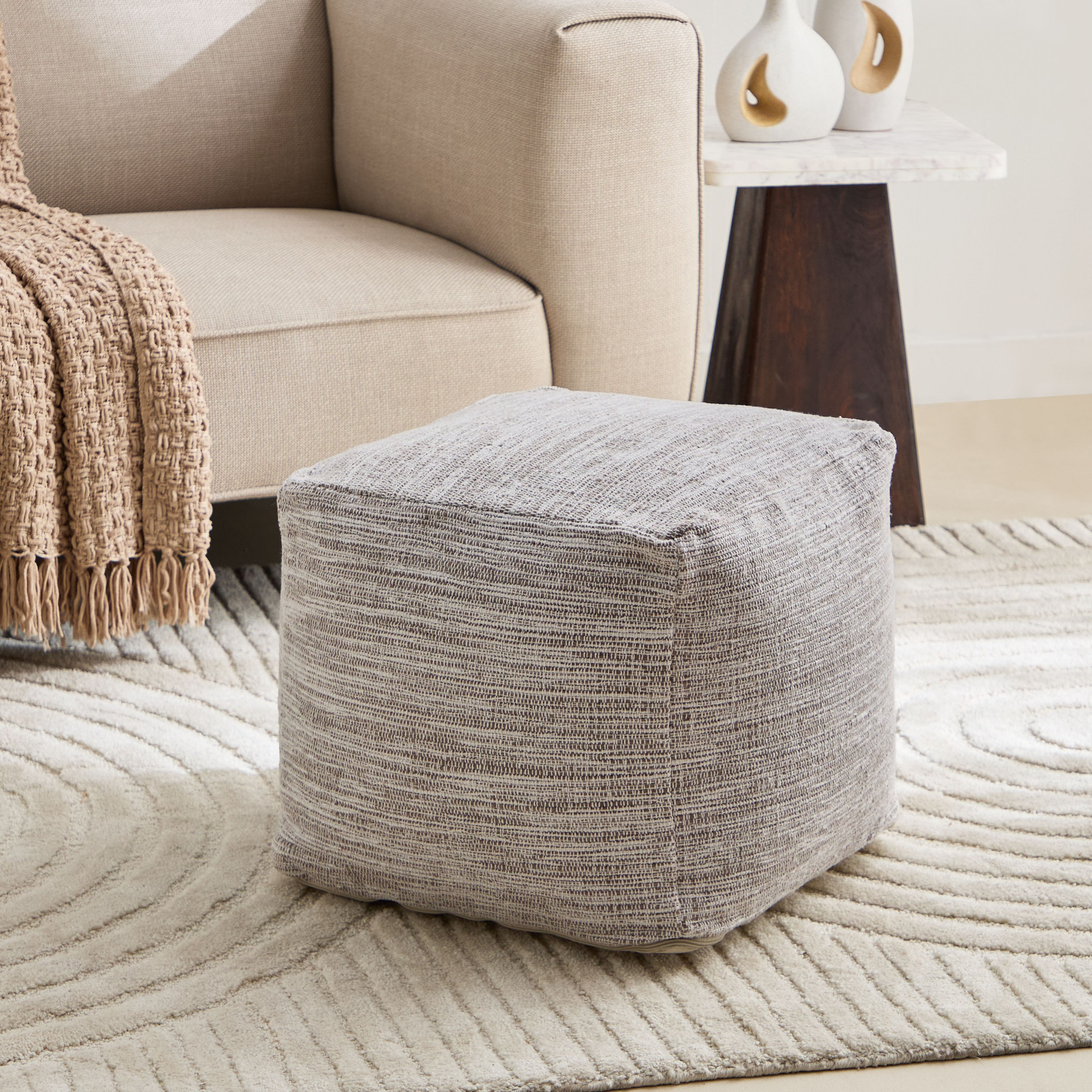 Madison Handmade Cotton Pouf - 45x45x40 cm-hbxlivingroom-sofasandarmchairs-ottomansandfootstools-image-5