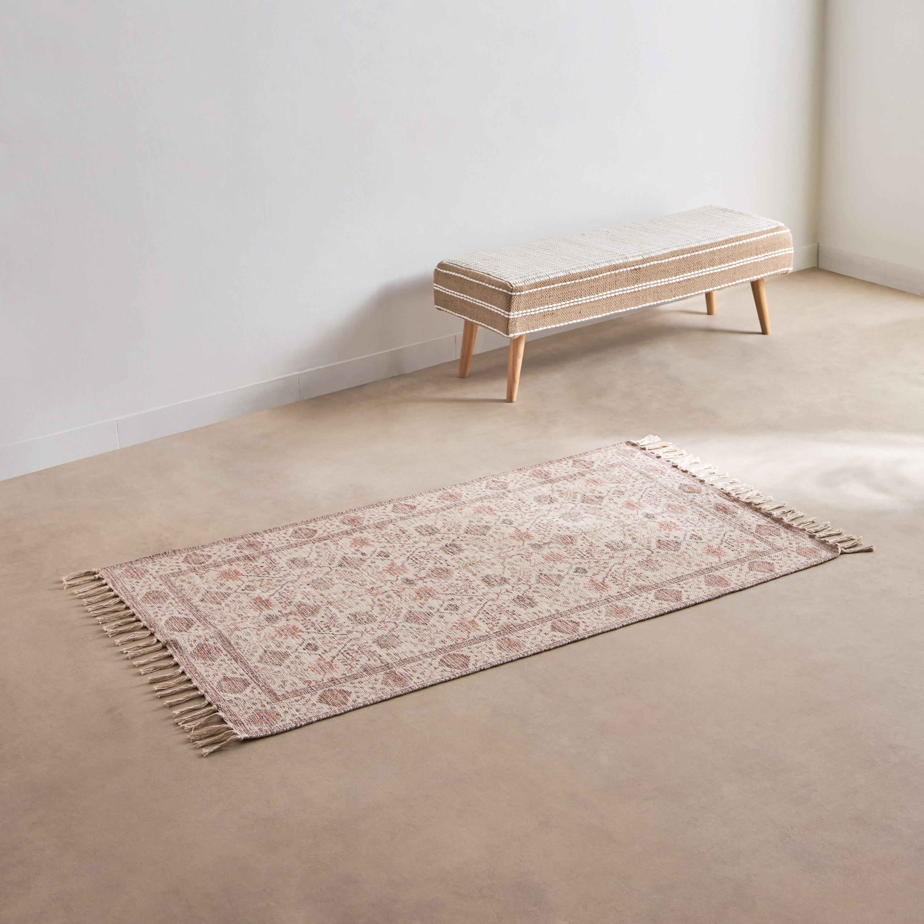 Glimmer Juana Handmade Printed Dhurrie - 80x150 cm-hbxdecorandfurnishings-floorcoverings-rugs-image-1