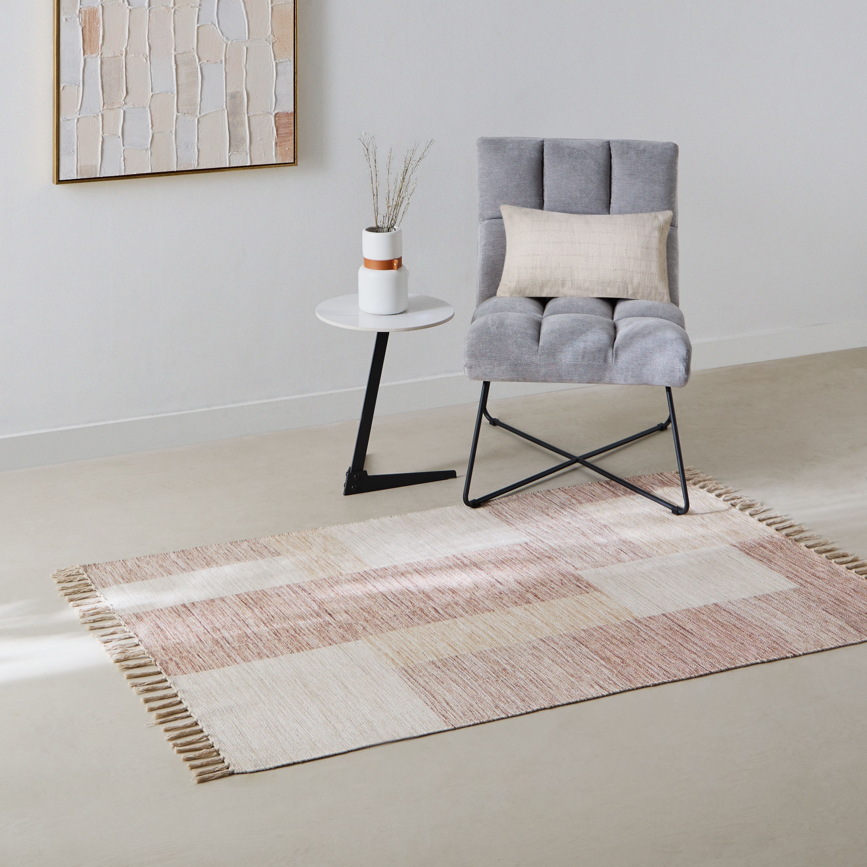 Glimmer Aristo Handmade Printed Dhurrie - 80x150 cm-hbxdecorandfurnishings-floorcoverings-rugs-image-1