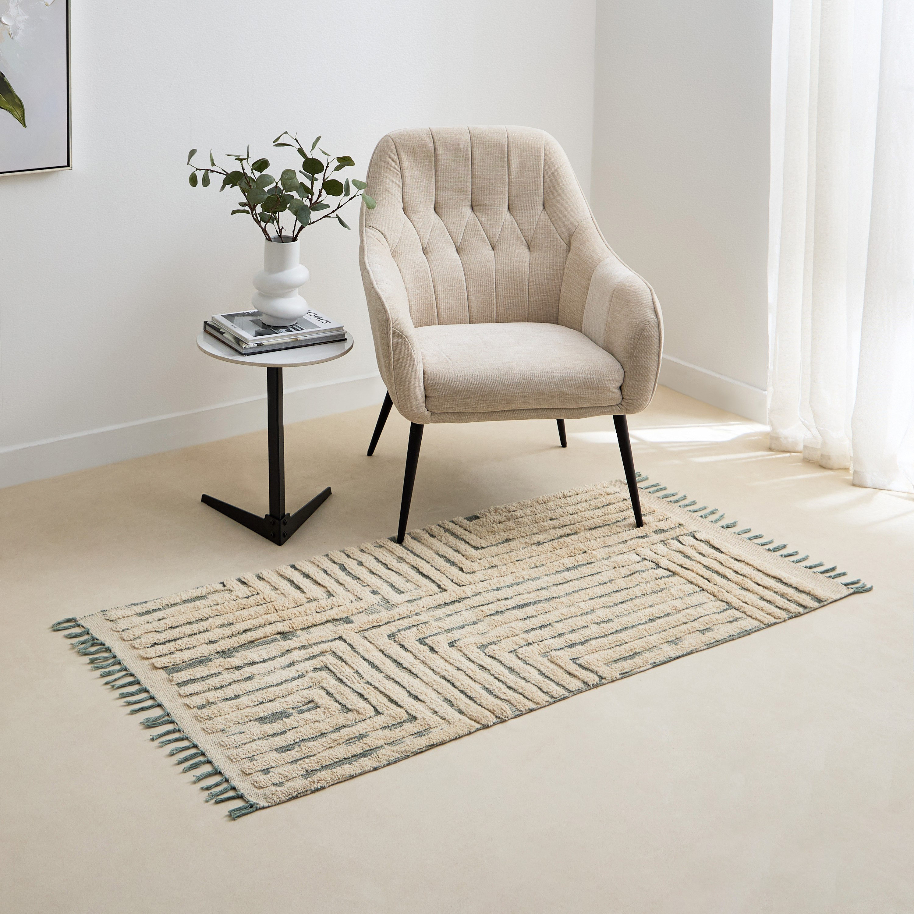 سجادة دوري قطن مخططة أوتوس من آيزل - 80x150 سم-hbxdecorandfurnishings-floorcoverings-rugs-image-1