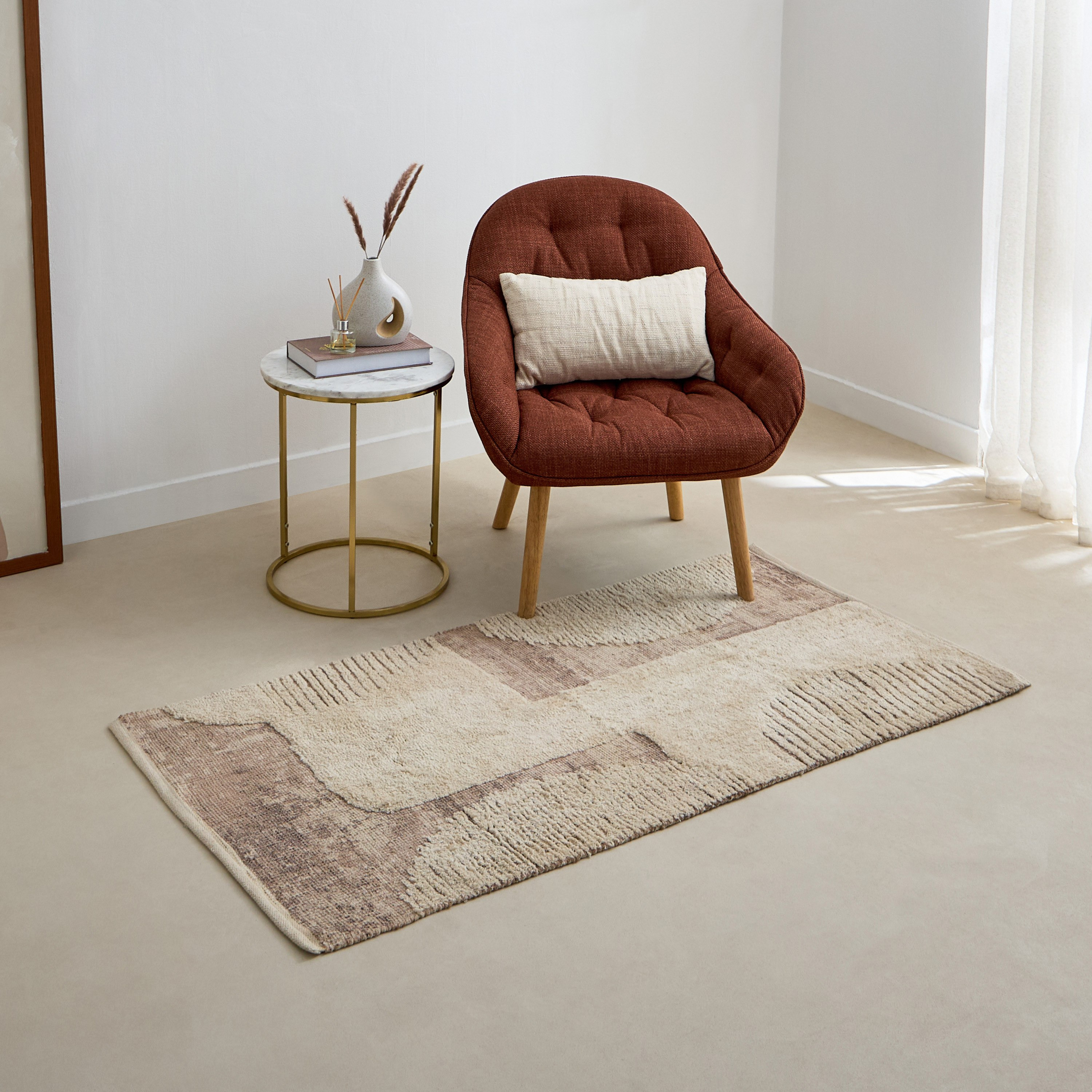 Aizel Bianca Stripe Cotton Dhurrie - 60x90 cm-hbxdecorandfurnishings-floorcoverings-rugs-image-1