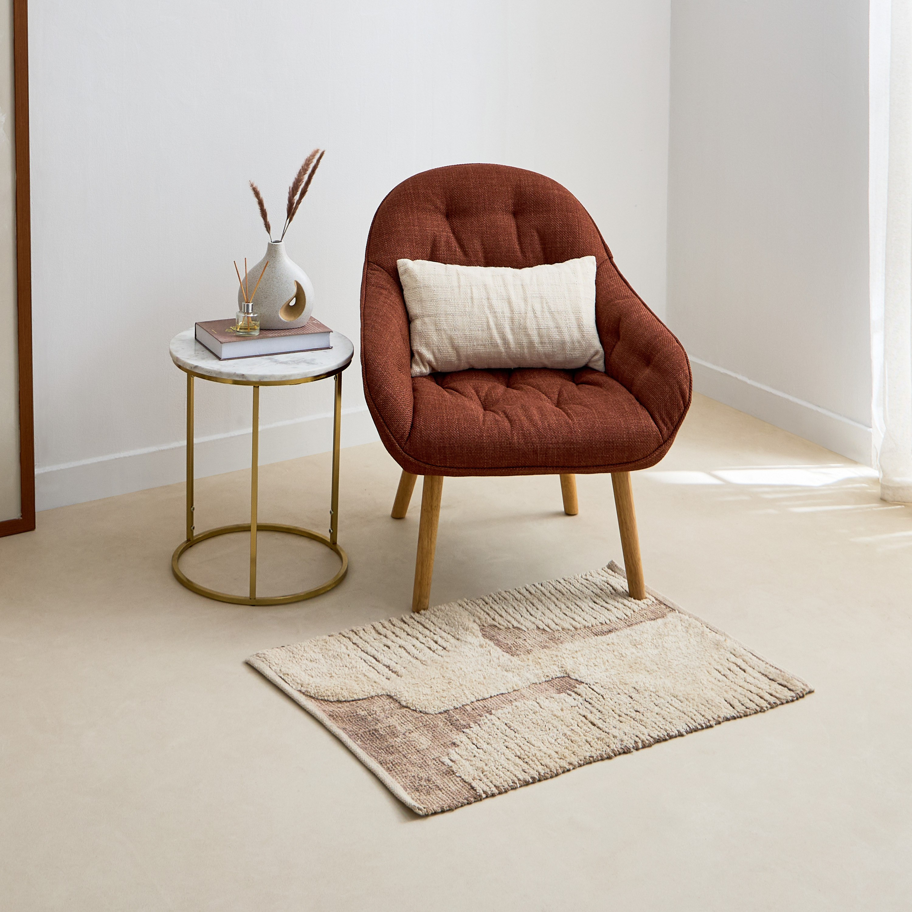 Aizel Bianca Stripe Cotton Dhurrie - 80x150 cm-hbxdecorandfurnishings-floorcoverings-rugs-image-1