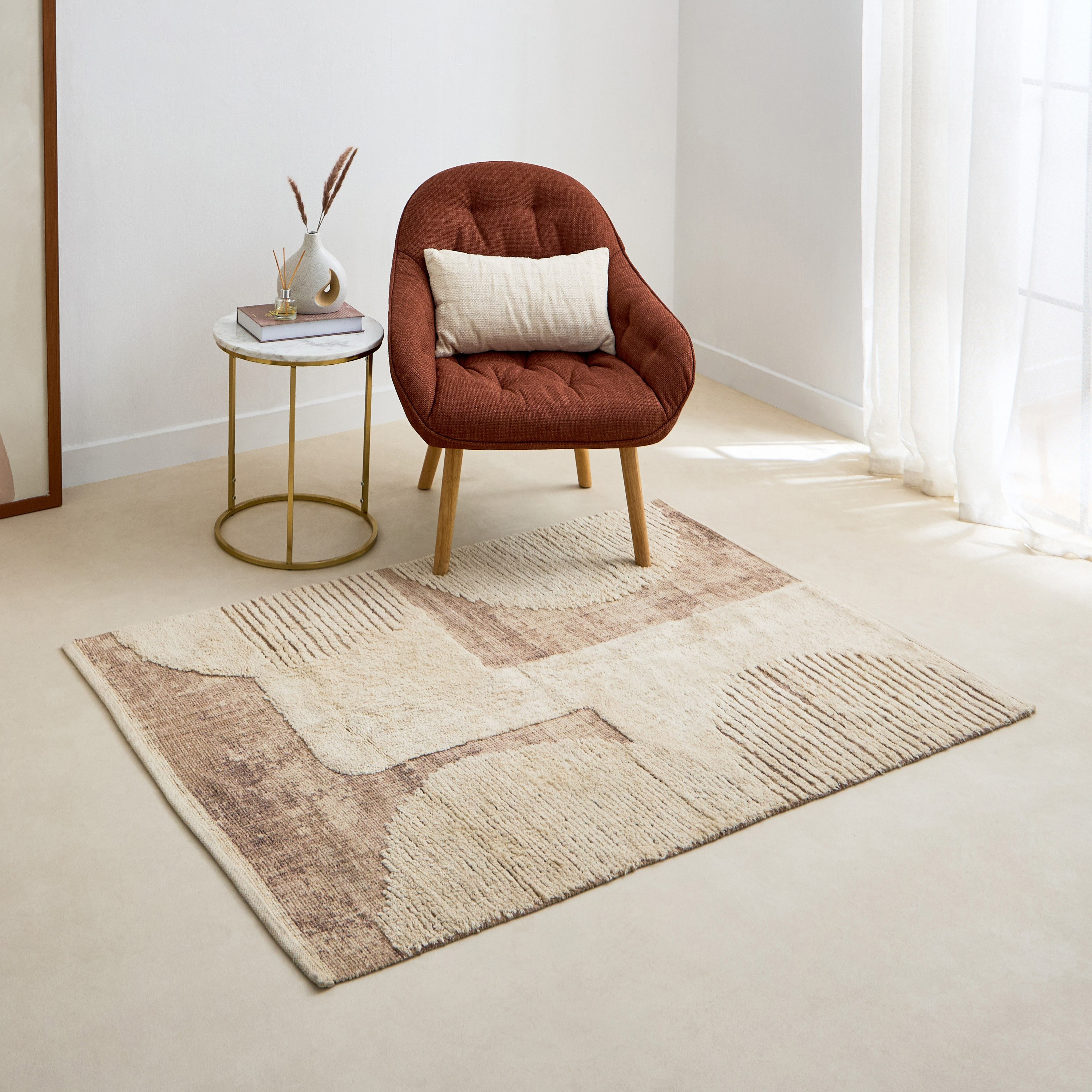 Aizel Bianca Stripe Cotton Dhurrie - 110x160 cm-hbxdecorandfurnishings-floorcoverings-rugs-image-1