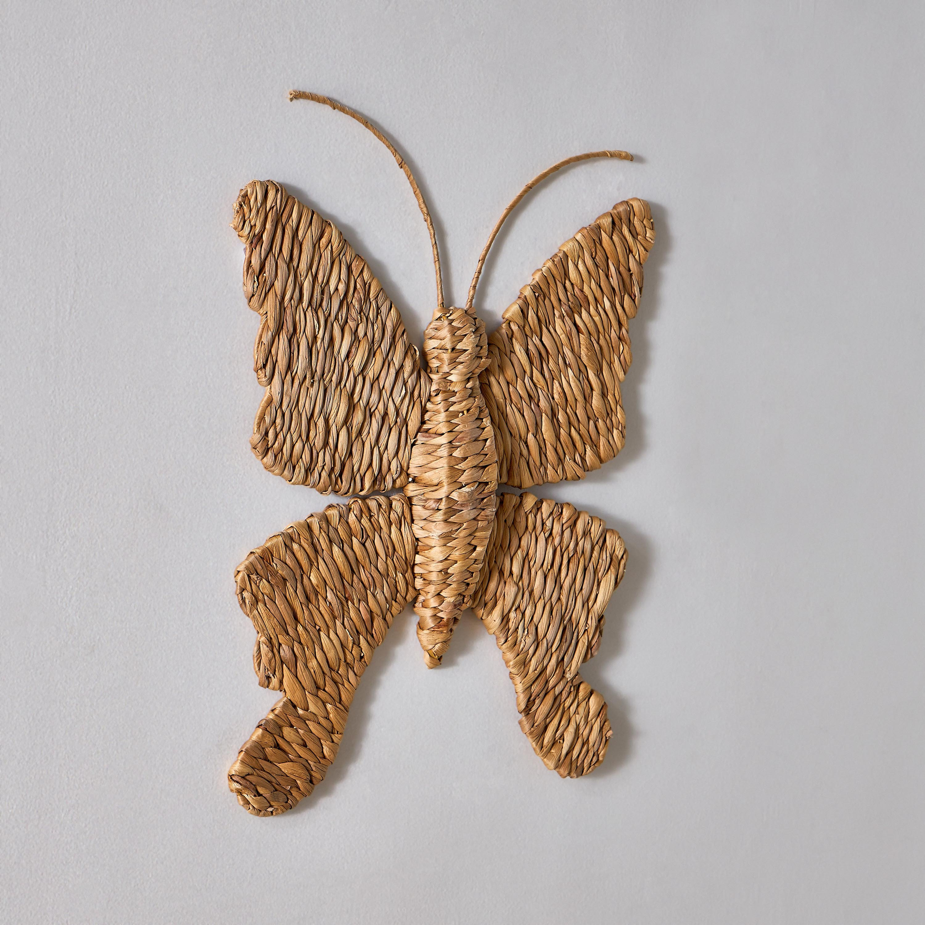 Belmonte Butterfly Water Hyacinth Wall Decor - 34x10x6 cm-hbxdiningroom-walldecor-wallart-image-1
