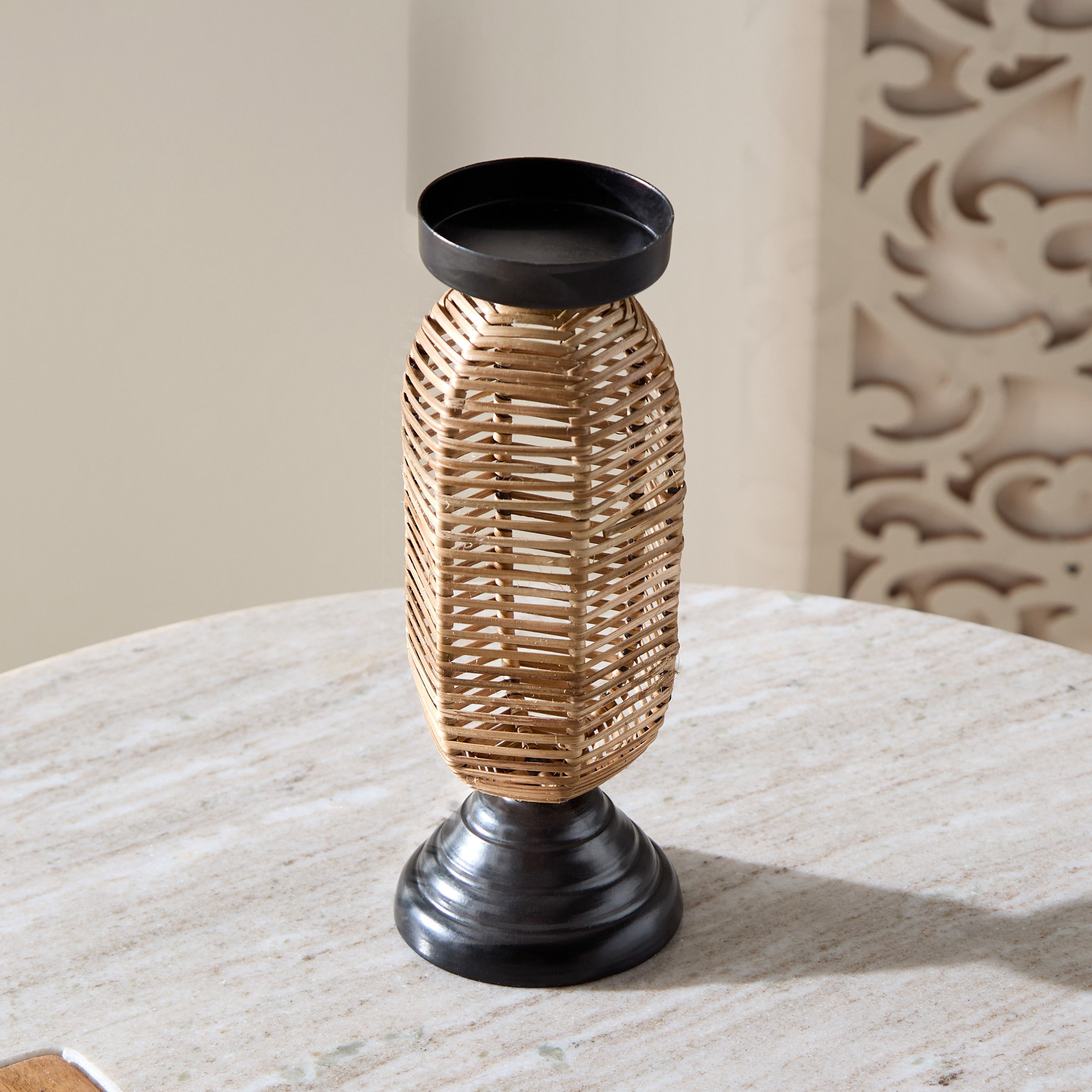 حامل شموع عمودي معدن من درين - 8x8x22.5 سم-hbxlivingroom-decorandaccessories-candleholders-image-2