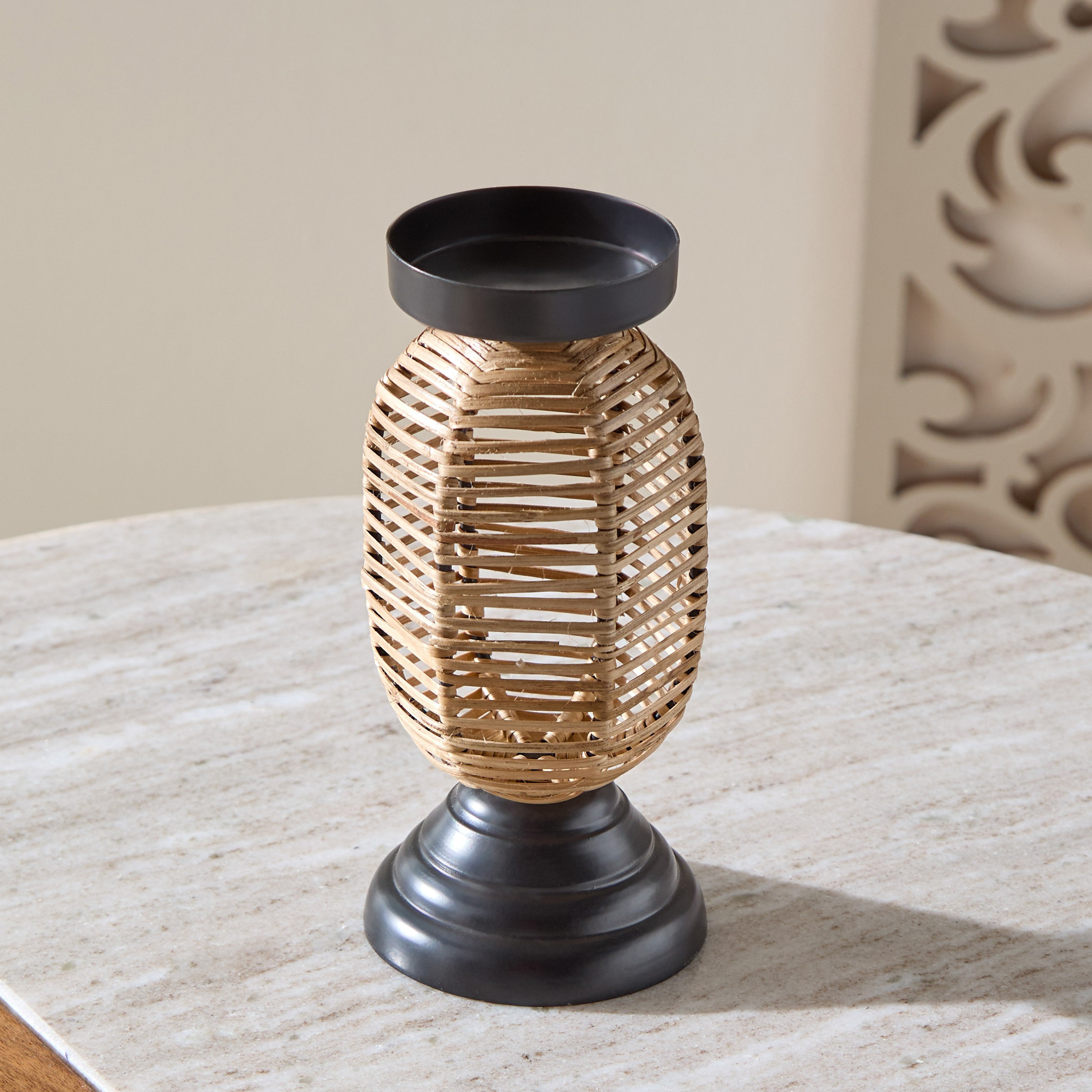 Drane Metal Pillar Candleholder - 8x8x18 cm-hbxlivingroom-decorandaccessories-candleholders-image-2
