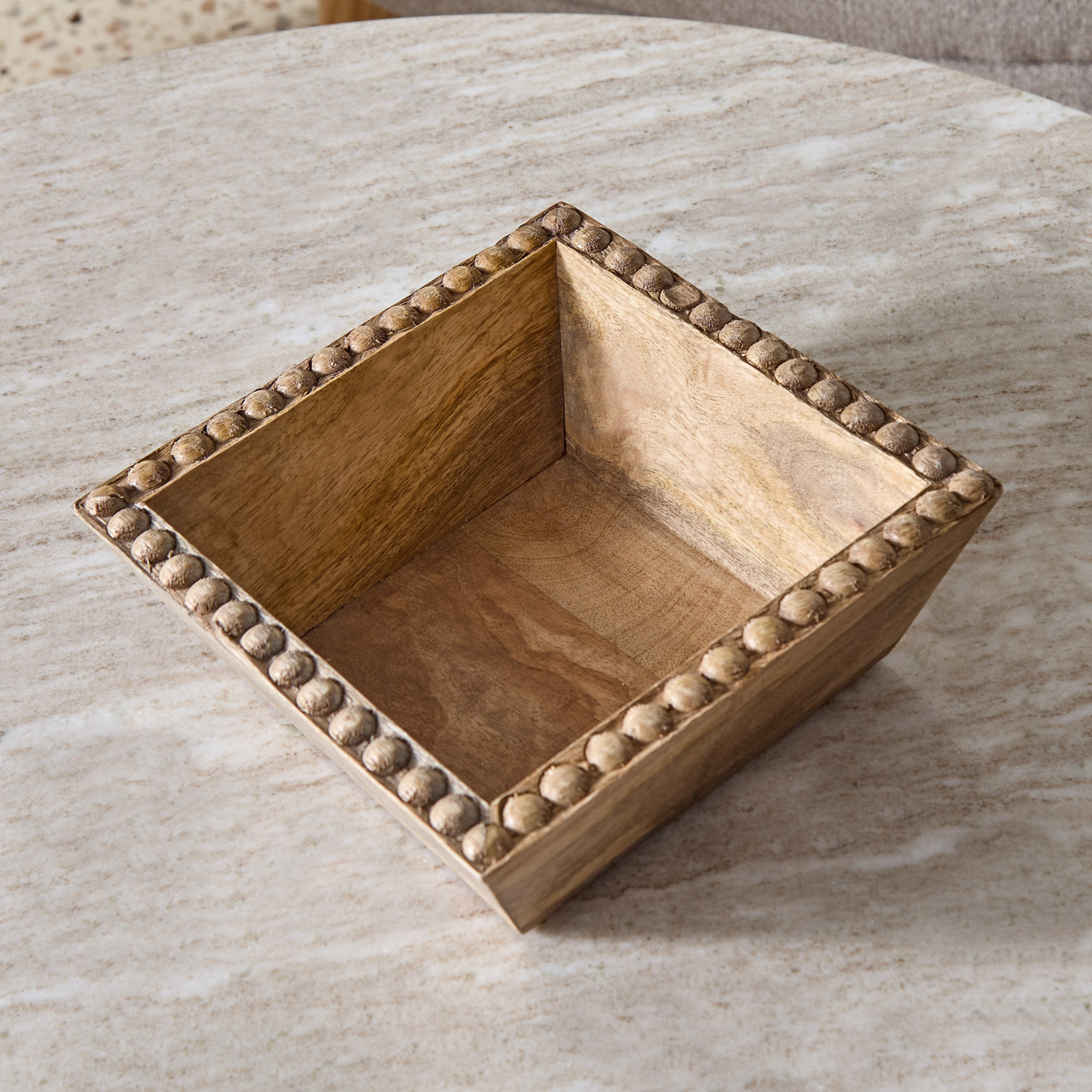 Wens Wooden Beaded Tray - 20x20x5 cm-hbxdecorandfurnishings-tabletop-serveware-image-2