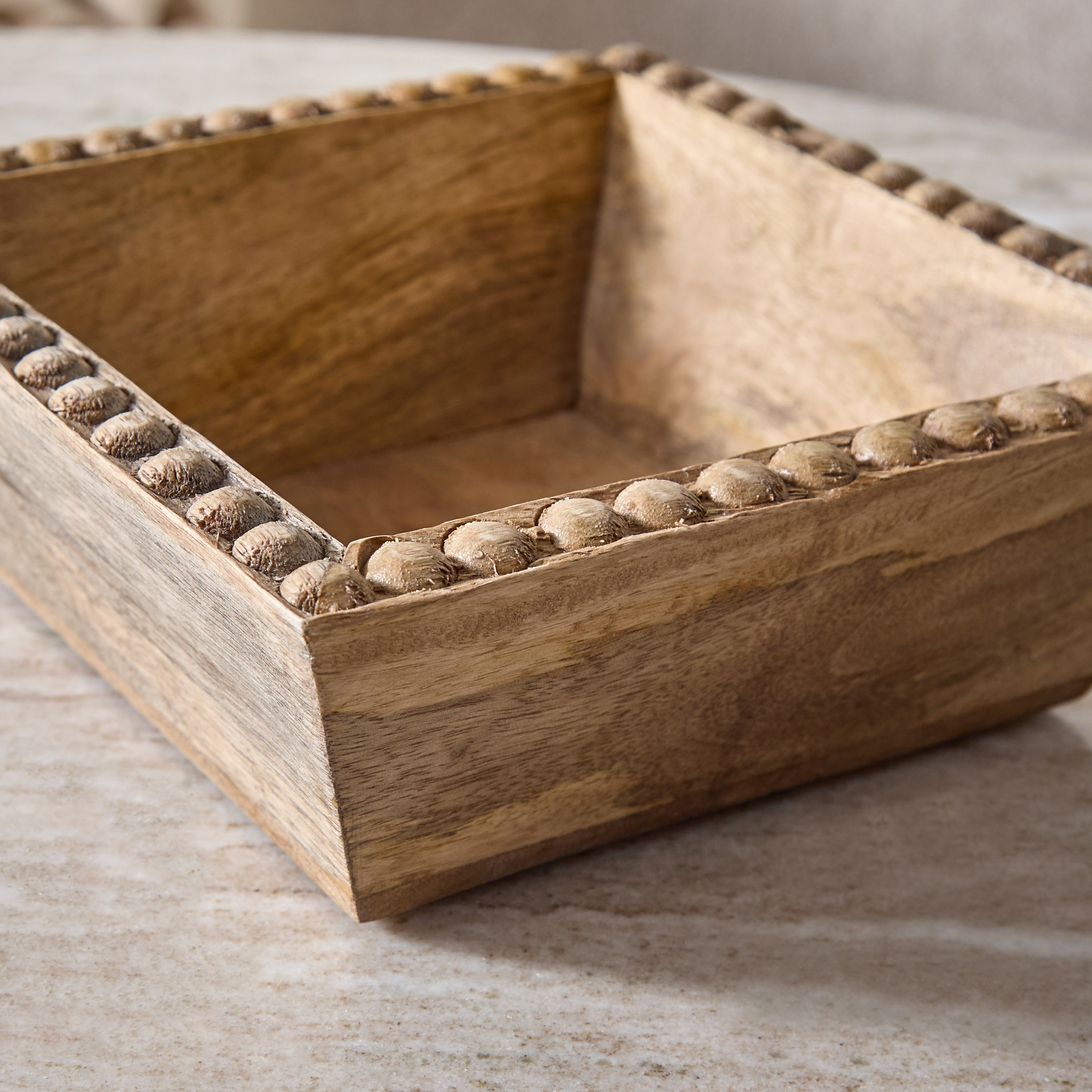 Wens Wooden Beaded Tray - 20x20x5 cm-hbxdecorandfurnishings-tabletop-serveware-image-3