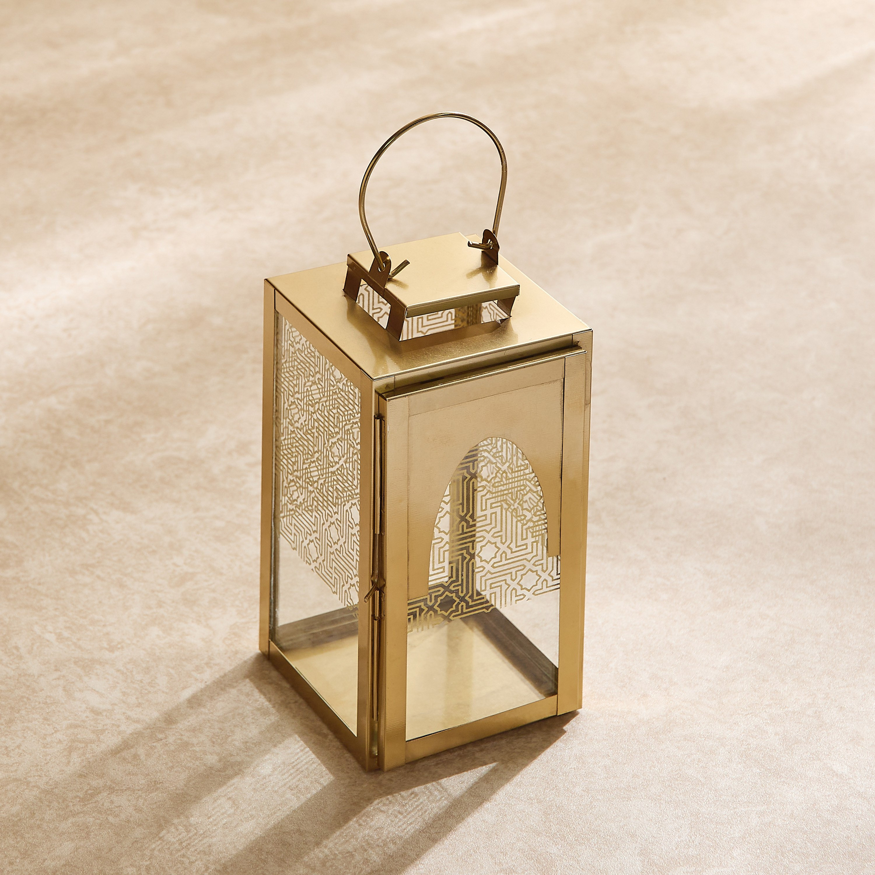 Skyline Mirage Metal Lantern - 13x13x25 cm-hbxdecorandfurnishings-homeaccessories-lanterns-image-2
