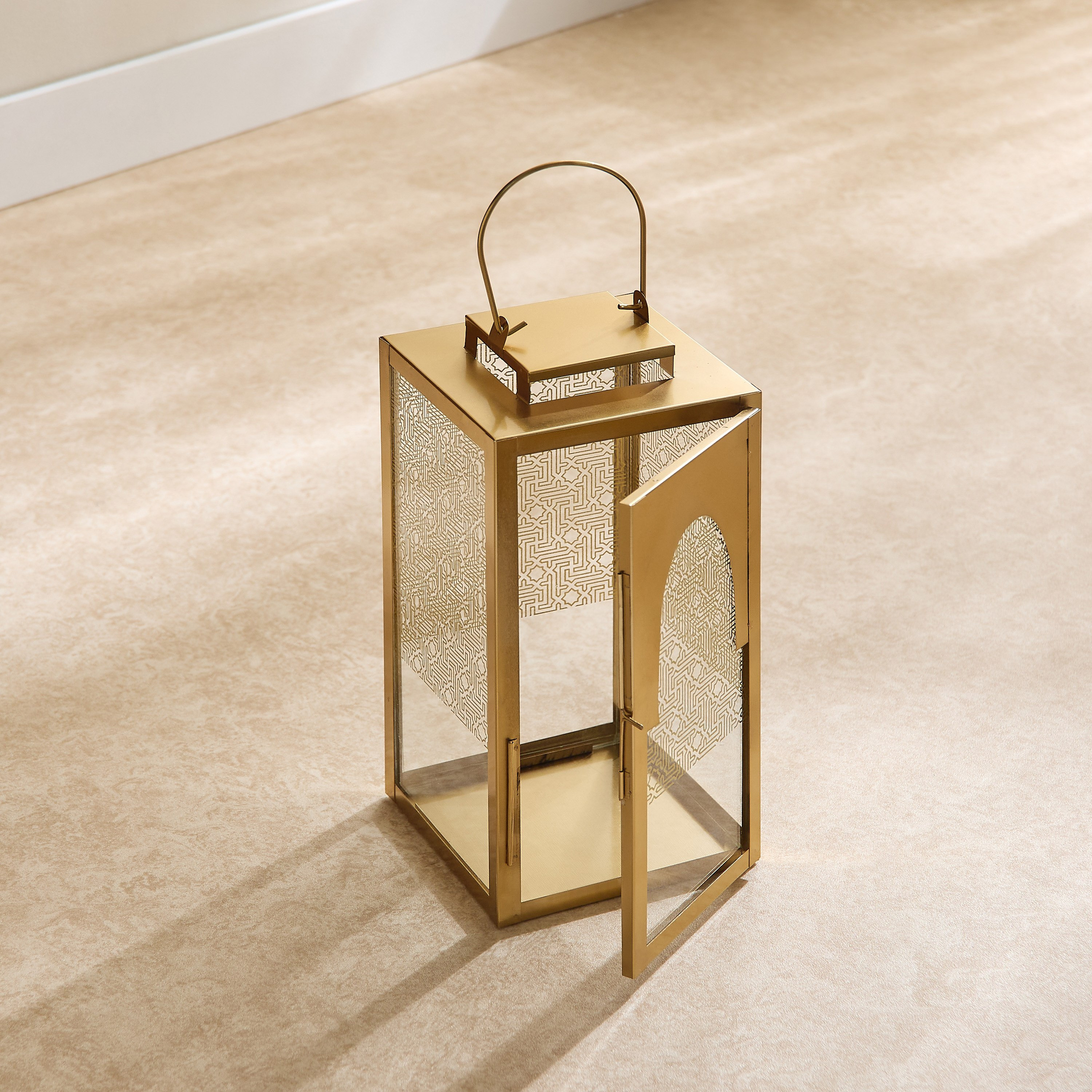 Skyline Mirage Metal Lantern - 13x13x25 cm-hbxdecorandfurnishings-homeaccessories-lanterns-image-3