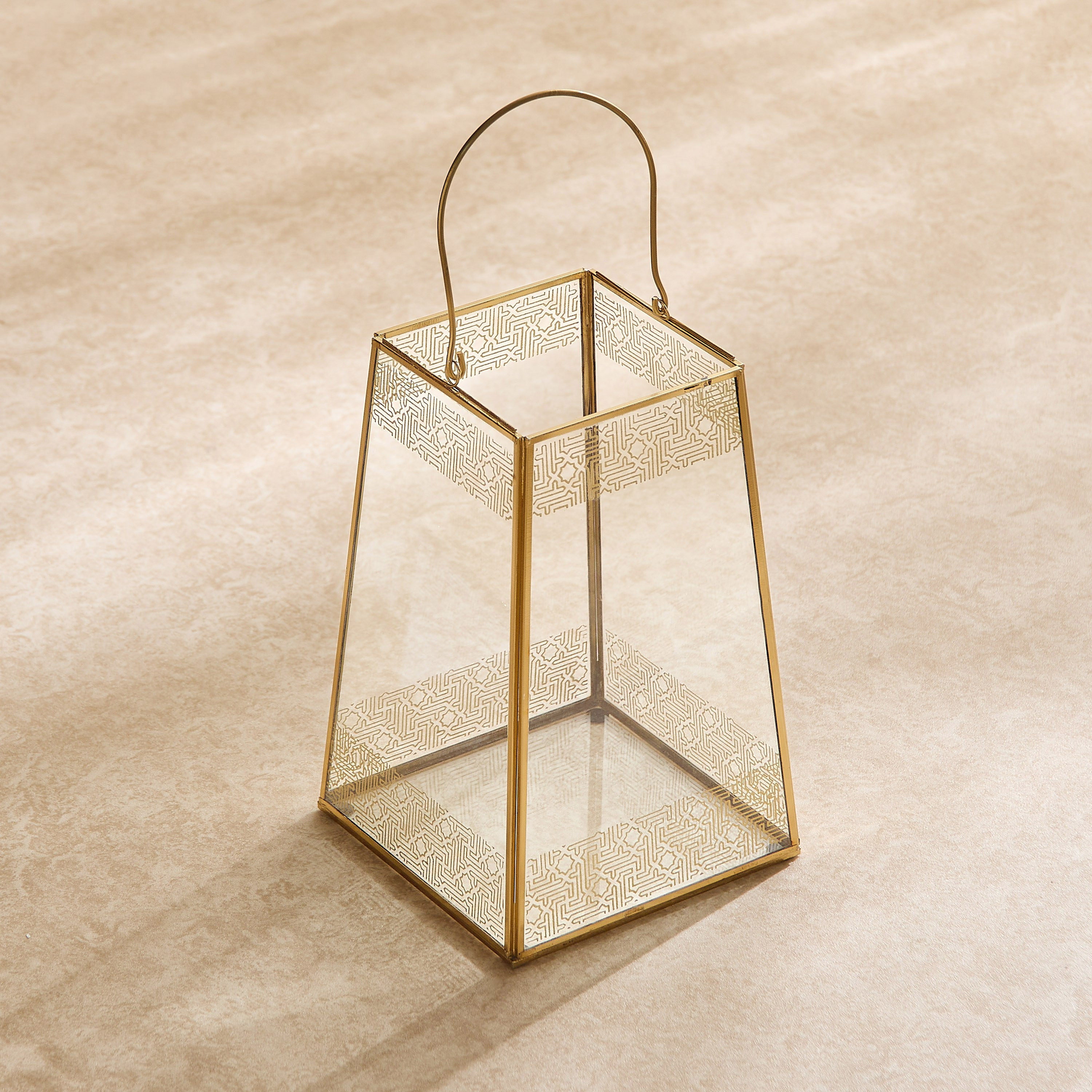 Skyline Mirage Glass Lantern - 18x18x28 cm-hbxdecorandfurnishings-homeaccessories-lanterns-image-2