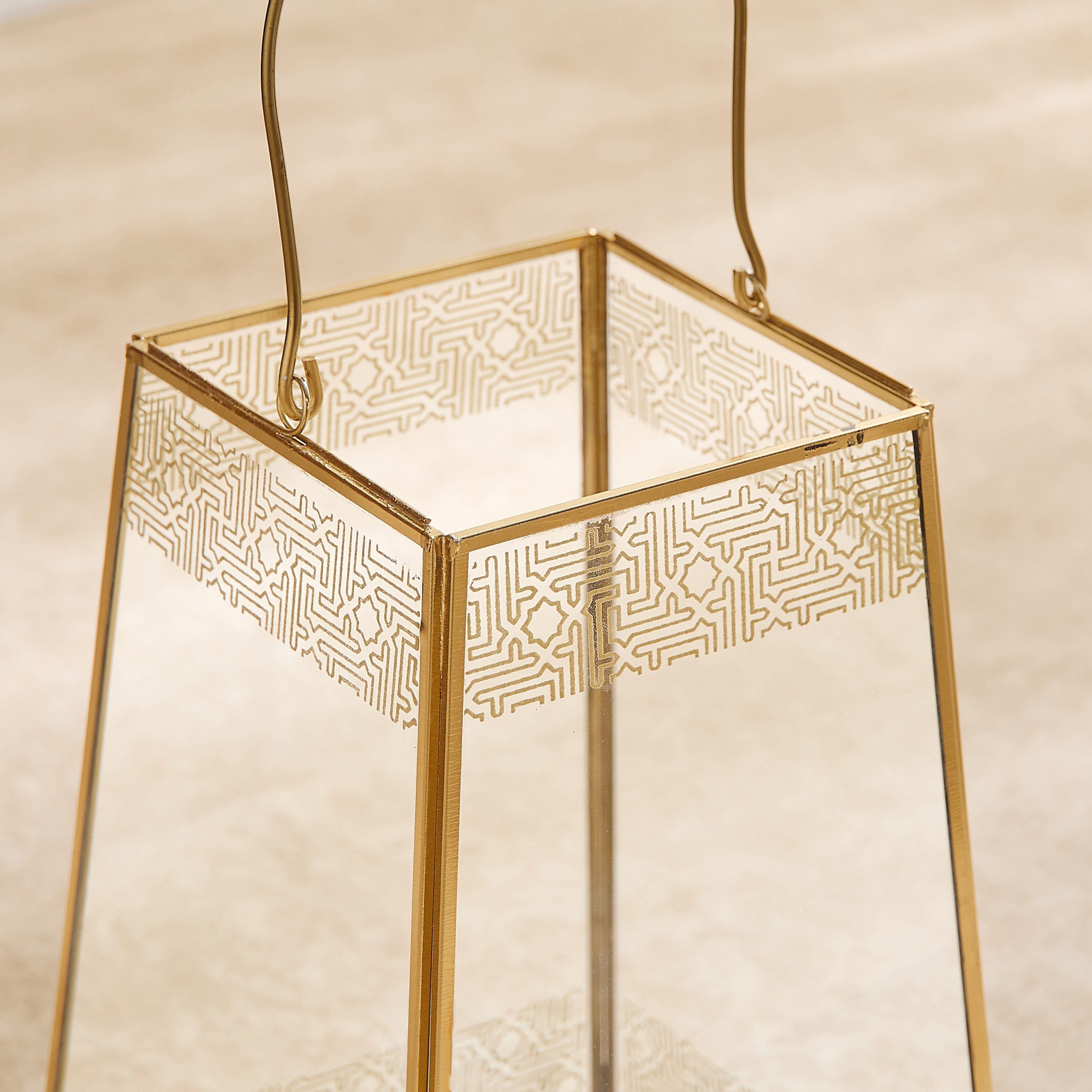Skyline Mirage Glass Lantern - 18x18x28 cm-hbxdecorandfurnishings-homeaccessories-lanterns-image-3