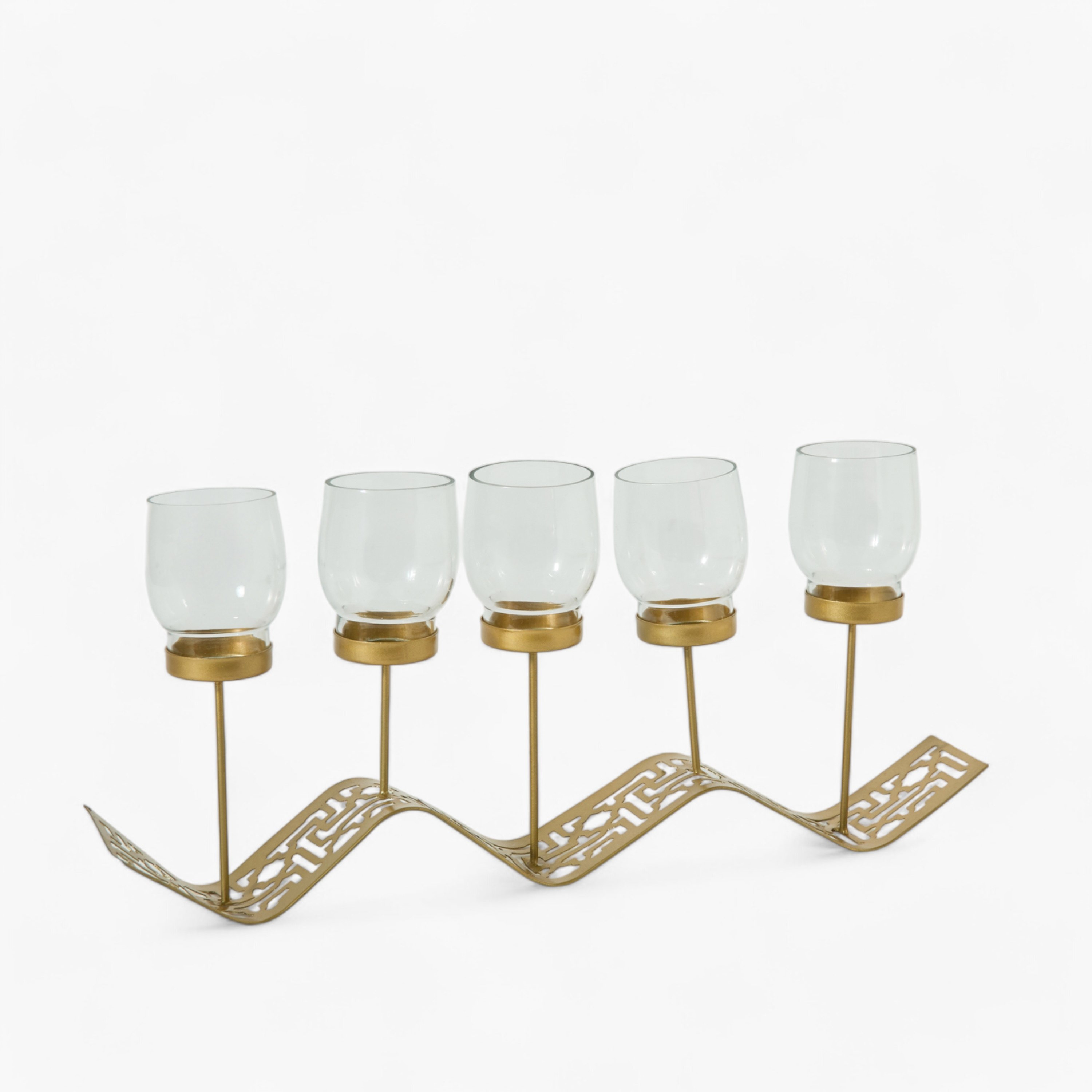 Skyline Mirage Wave Metal Candleholder - 37x07x12 cm-hbxlivingroom-decorandaccessories-candleholders-image-5