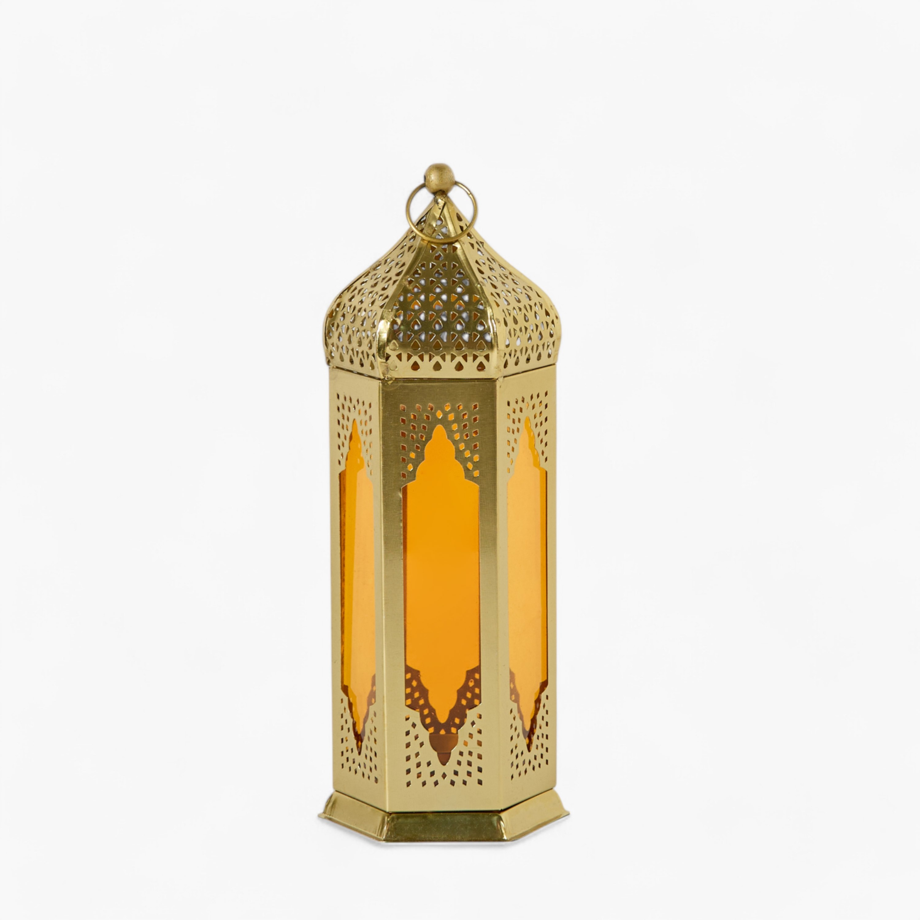 Skyline Mirage Metal Cutwork Lantern with Glass - 8x8x23 cm-hbxdecorandfurnishings-homeaccessories-lanterns-image-6