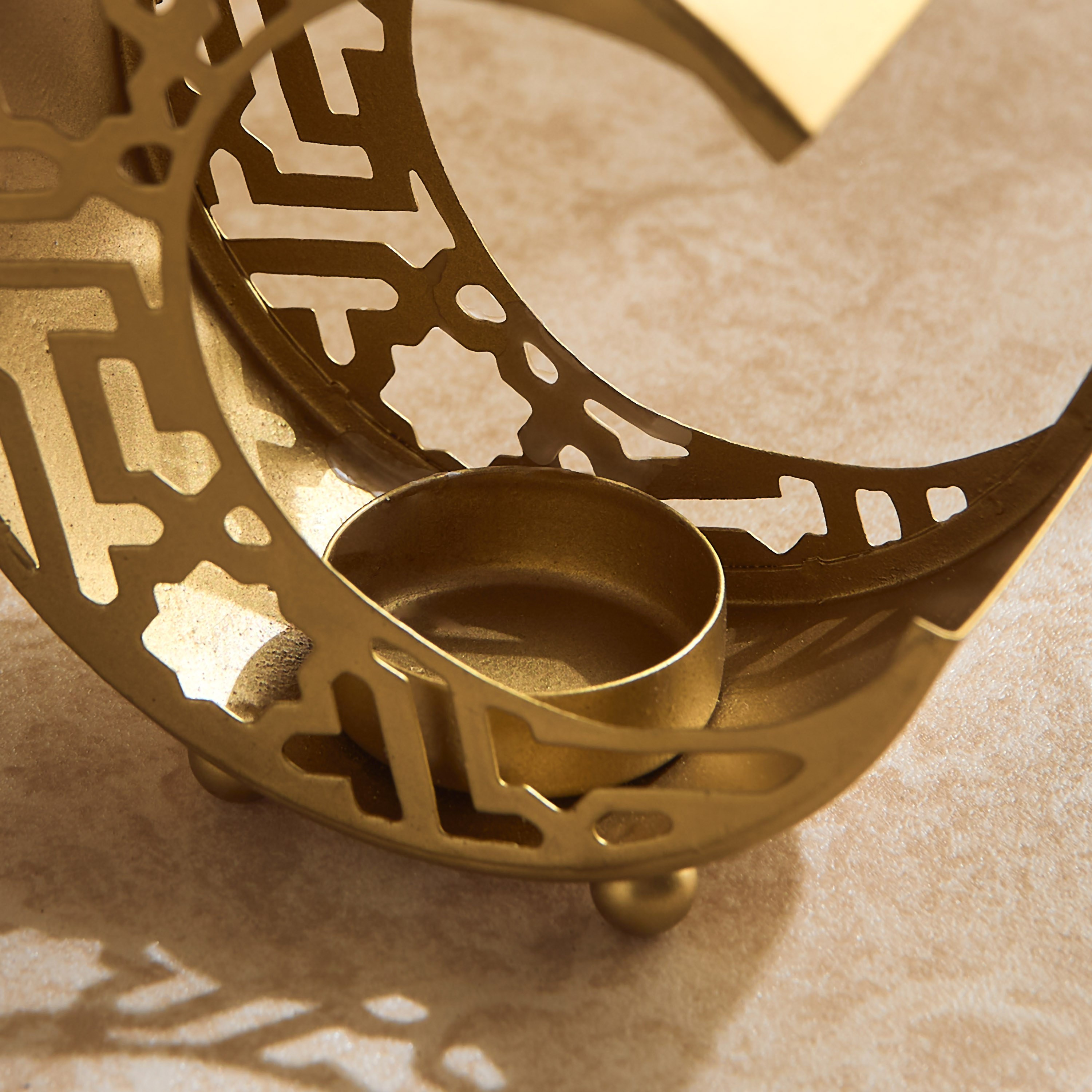 Skyline Mirage Metal Cutwork Moon Candleholder - 12x5x12 cm-hbxlivingroom-decorandaccessories-candleholders-image-3