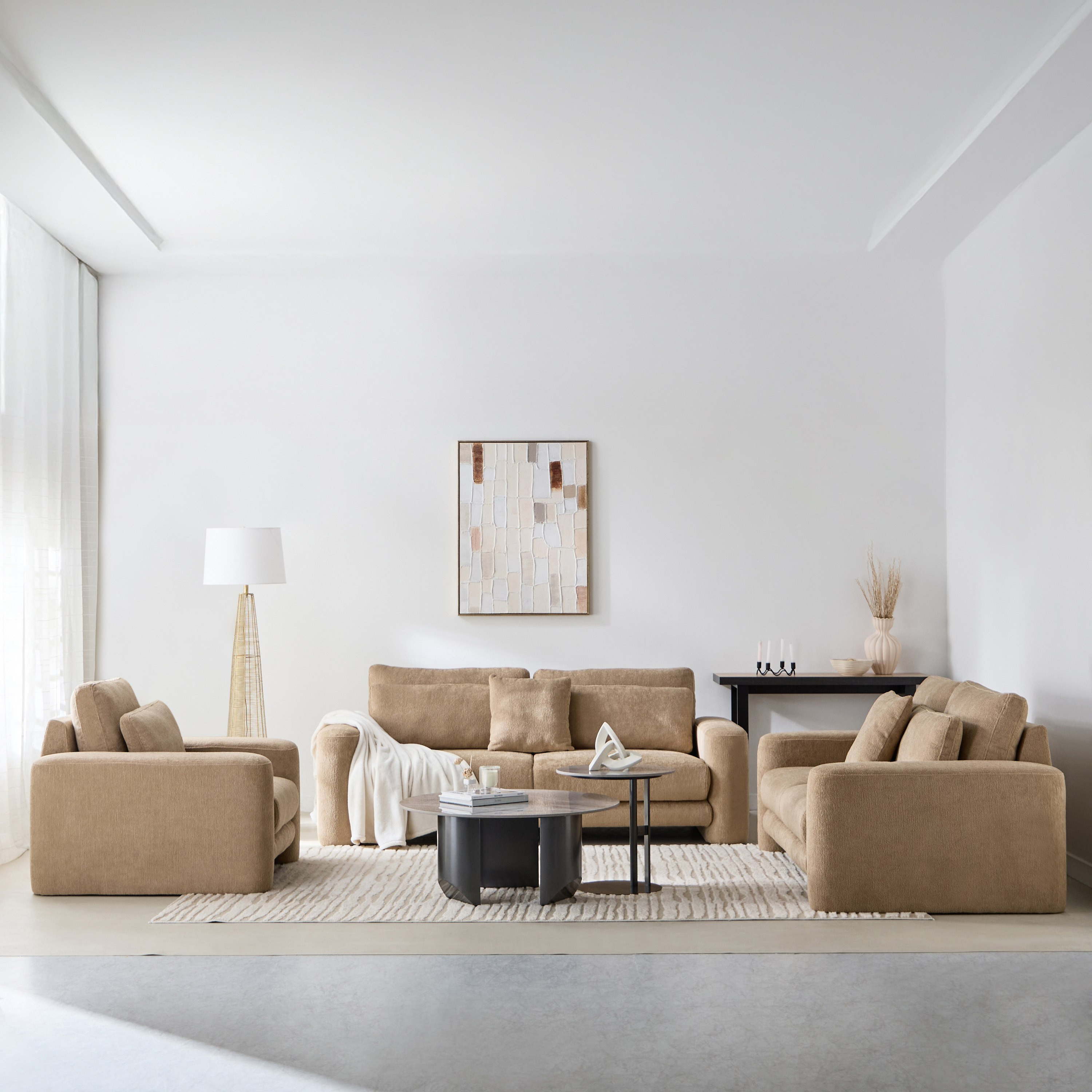 كنبة قماش مقعدين مع 3 وسائد من روفيغو-hbxlivingroom-sofasandarmchairs-sofas-image-9
