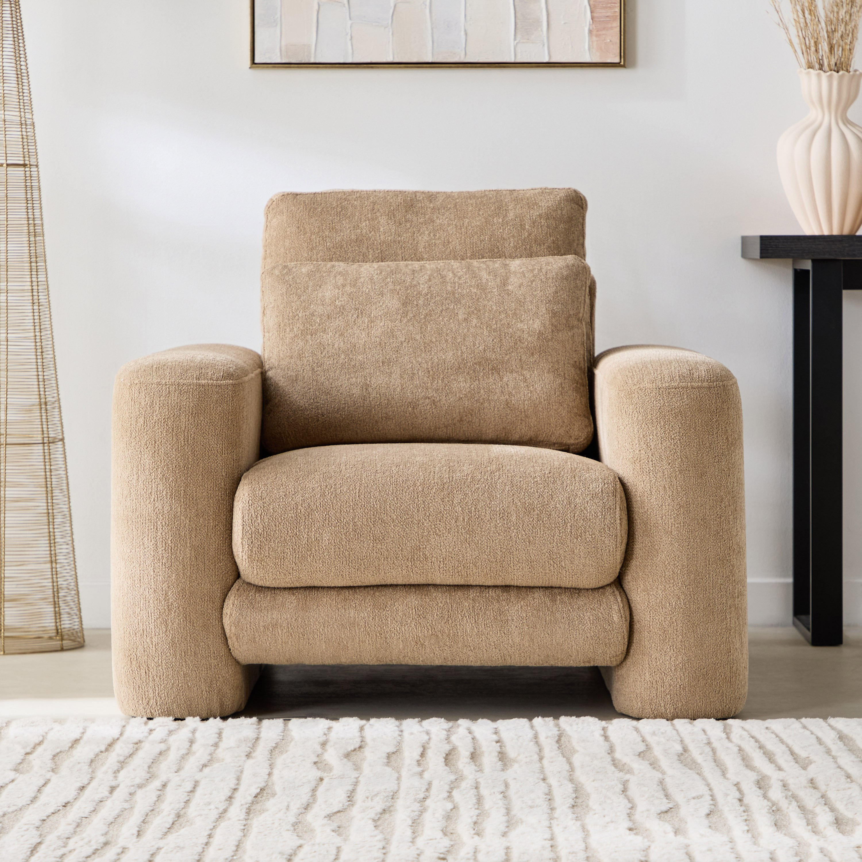 Rovigo Fabric Armchair Sofa with Cushion-hbxlivingroom-sofasandarmchairs-sofas-image-2