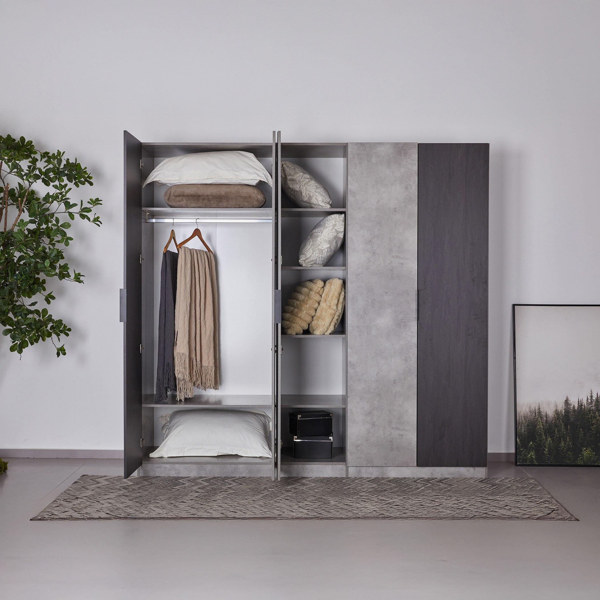 خزانة ملابس 5 أبواب مع مرآة - لاتفيا من موڤو-hbxfurniture-wardrobes-image-2