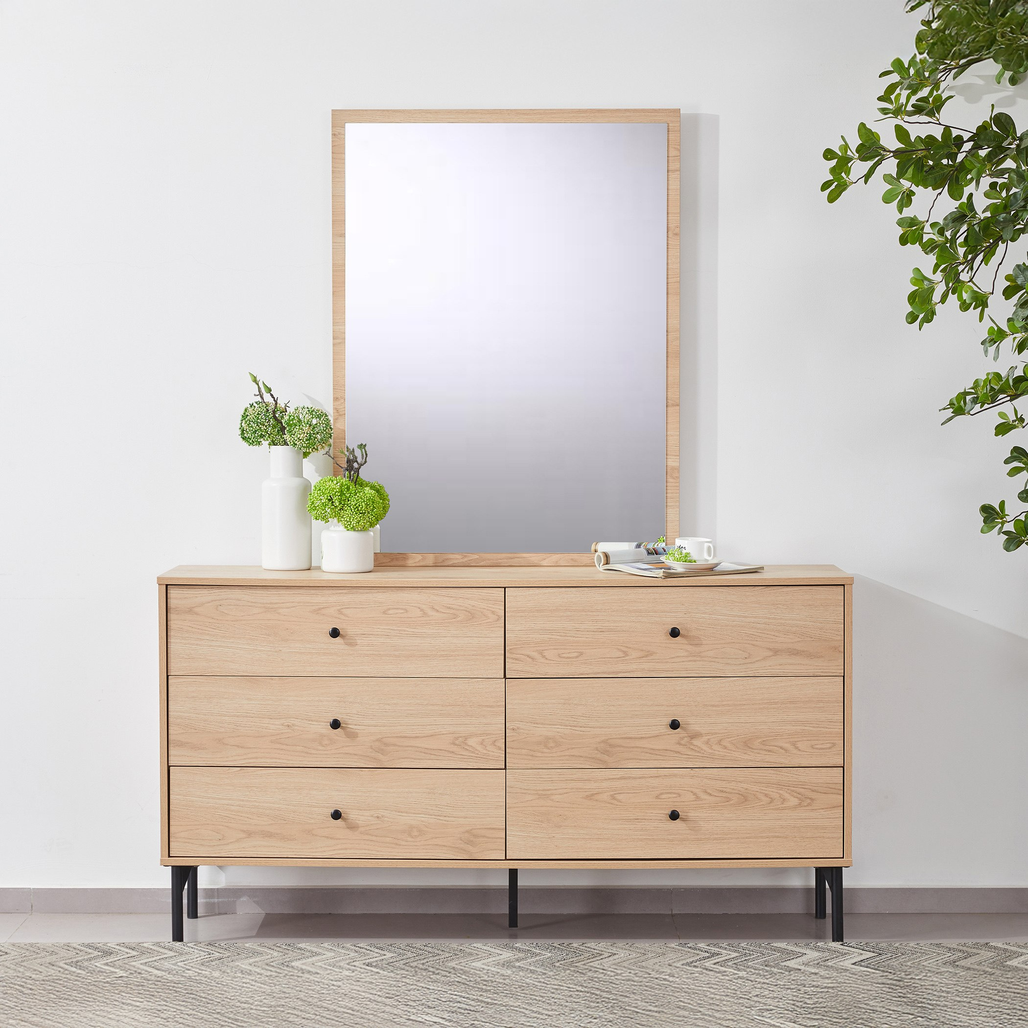طاولة تزيين رئيسية 6 أدراج من تشارلستون-hbxfurniture-bedroom-dressersandmirrors-image-1