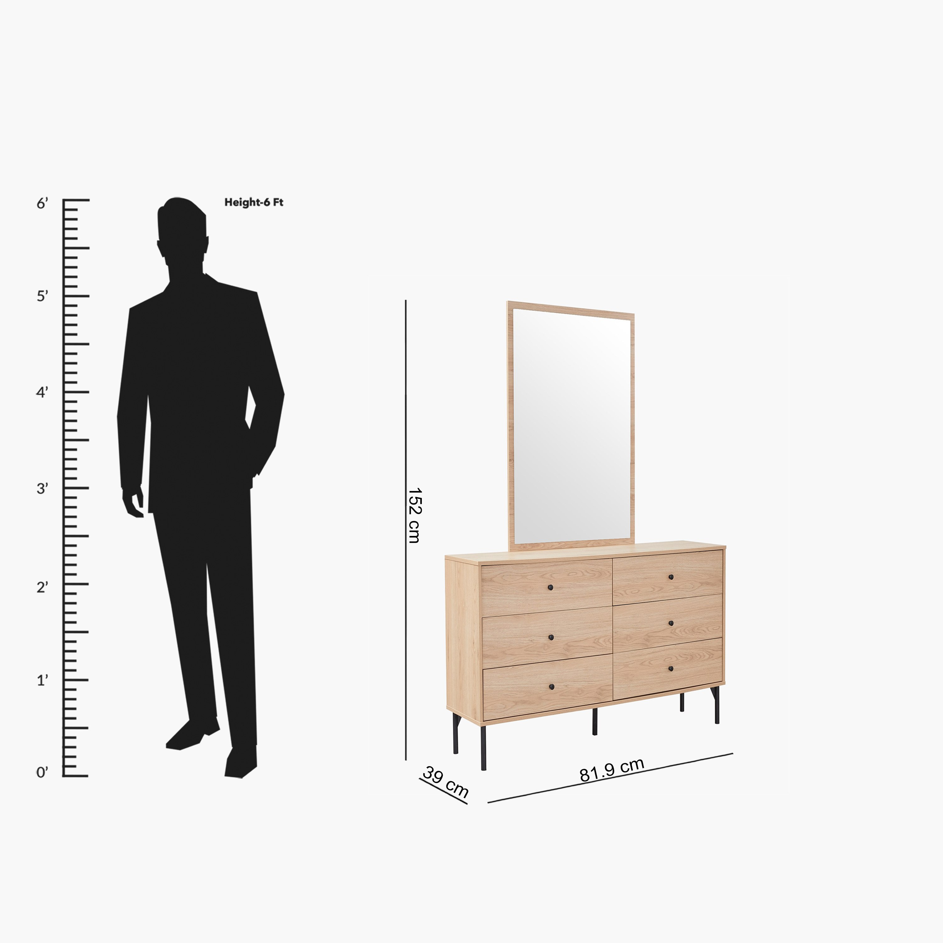 طاولة تزيين رئيسية 6 أدراج من تشارلستون-hbxfurniture-bedroom-dressersandmirrors-image-10