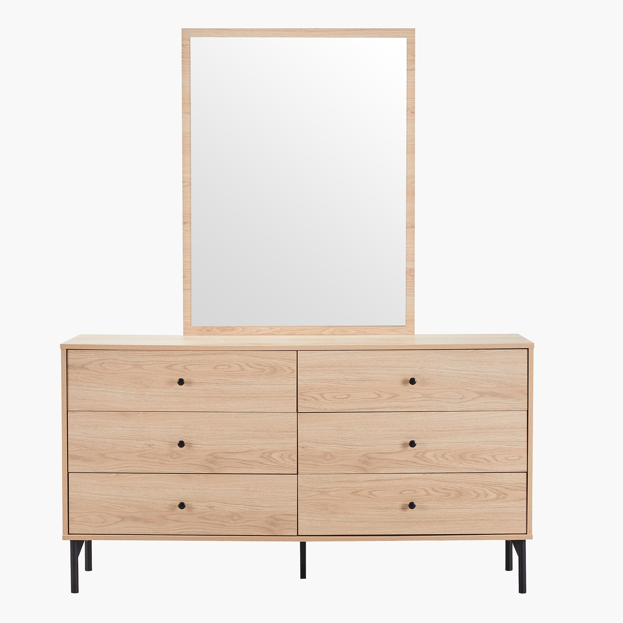 مرآة لطاولة تزيين ماستر 6 أدراج من تشارلستون-hbxfurniture-bedroom-dressersandmirrors-image-2