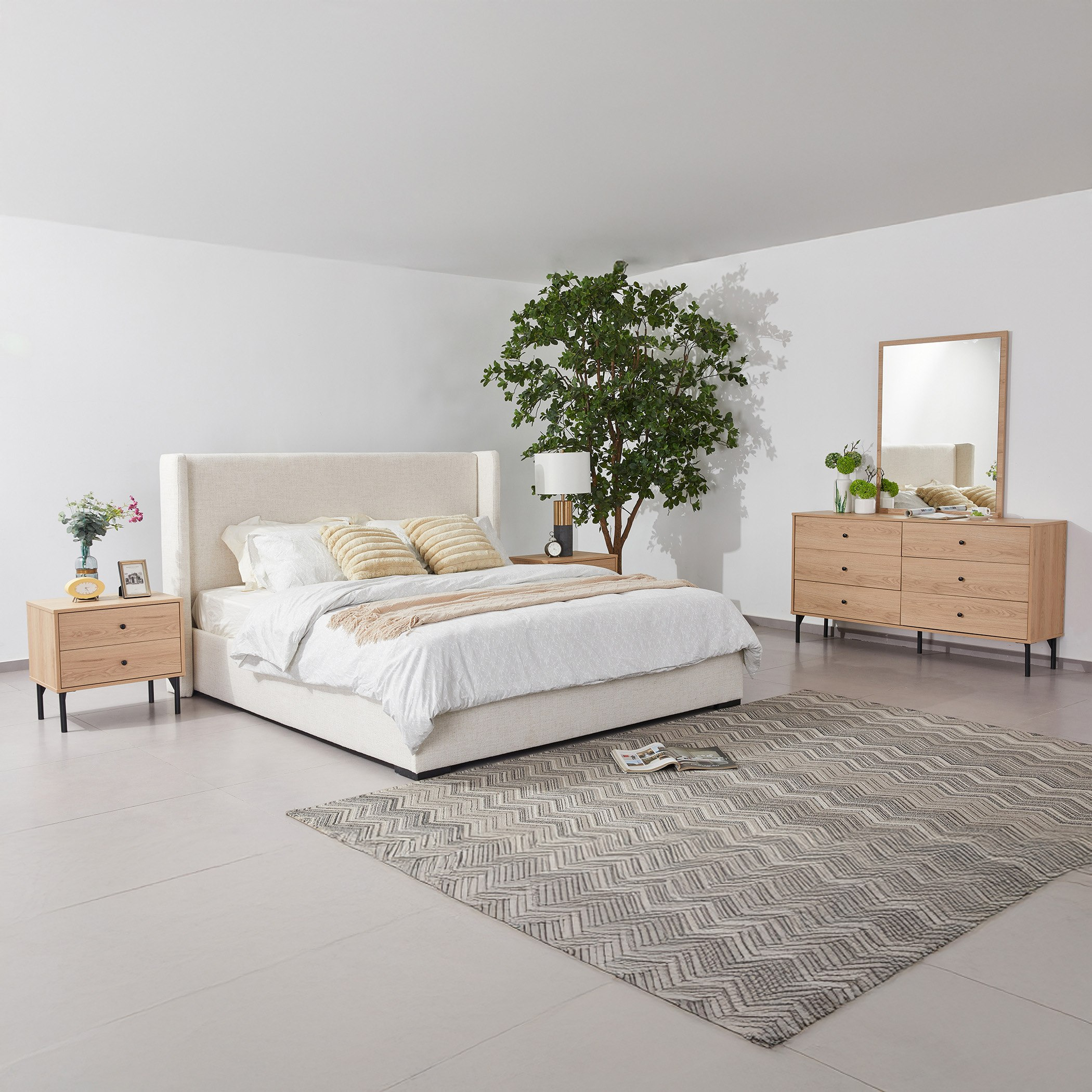 مرآة لطاولة تزيين ماستر 6 أدراج من تشارلستون-hbxfurniture-bedroom-dressersandmirrors-image-5
