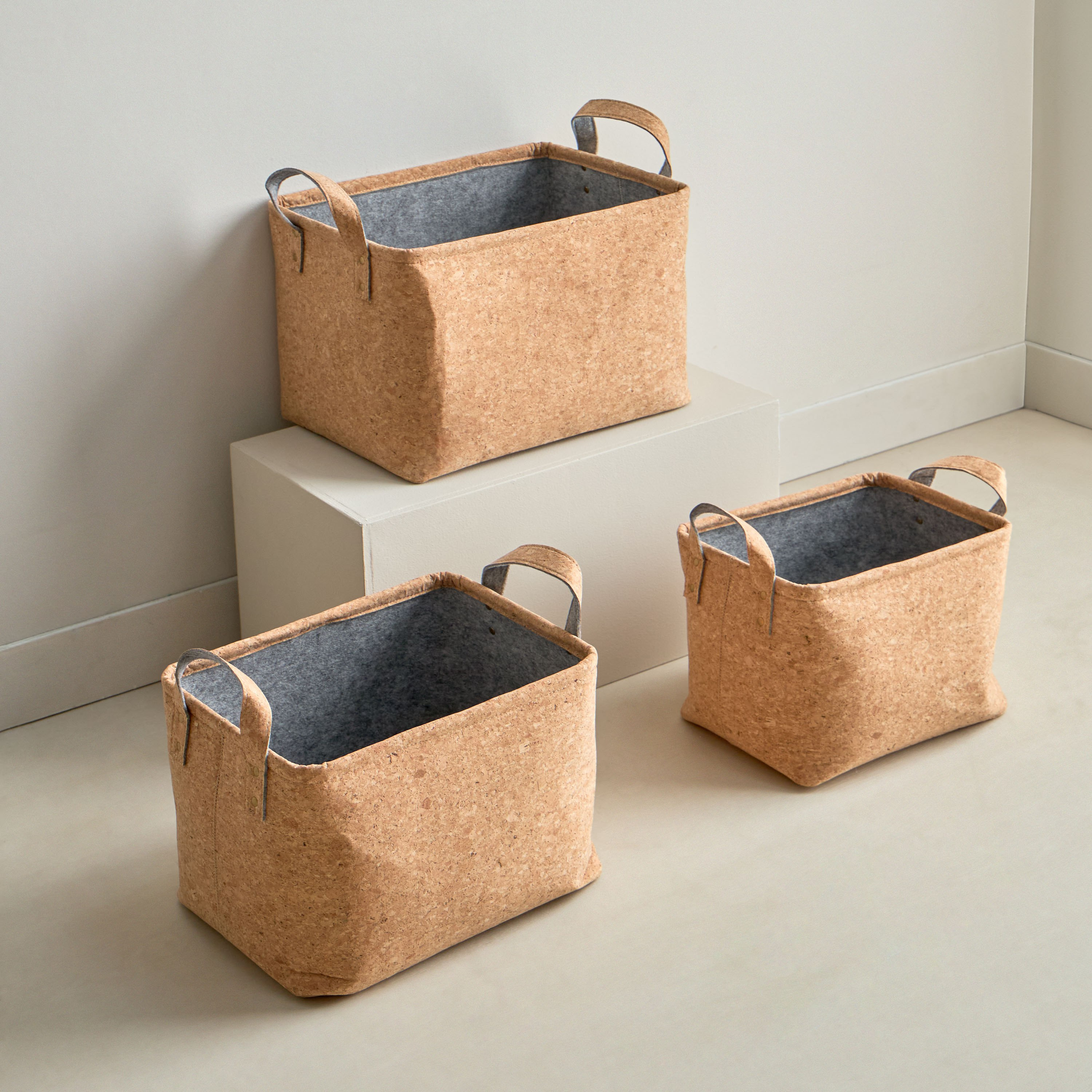 Eden 3-Piece Felt Cork Basket Set-hbxbedroom-bedroomaccessories-bedroomstorage-image-3