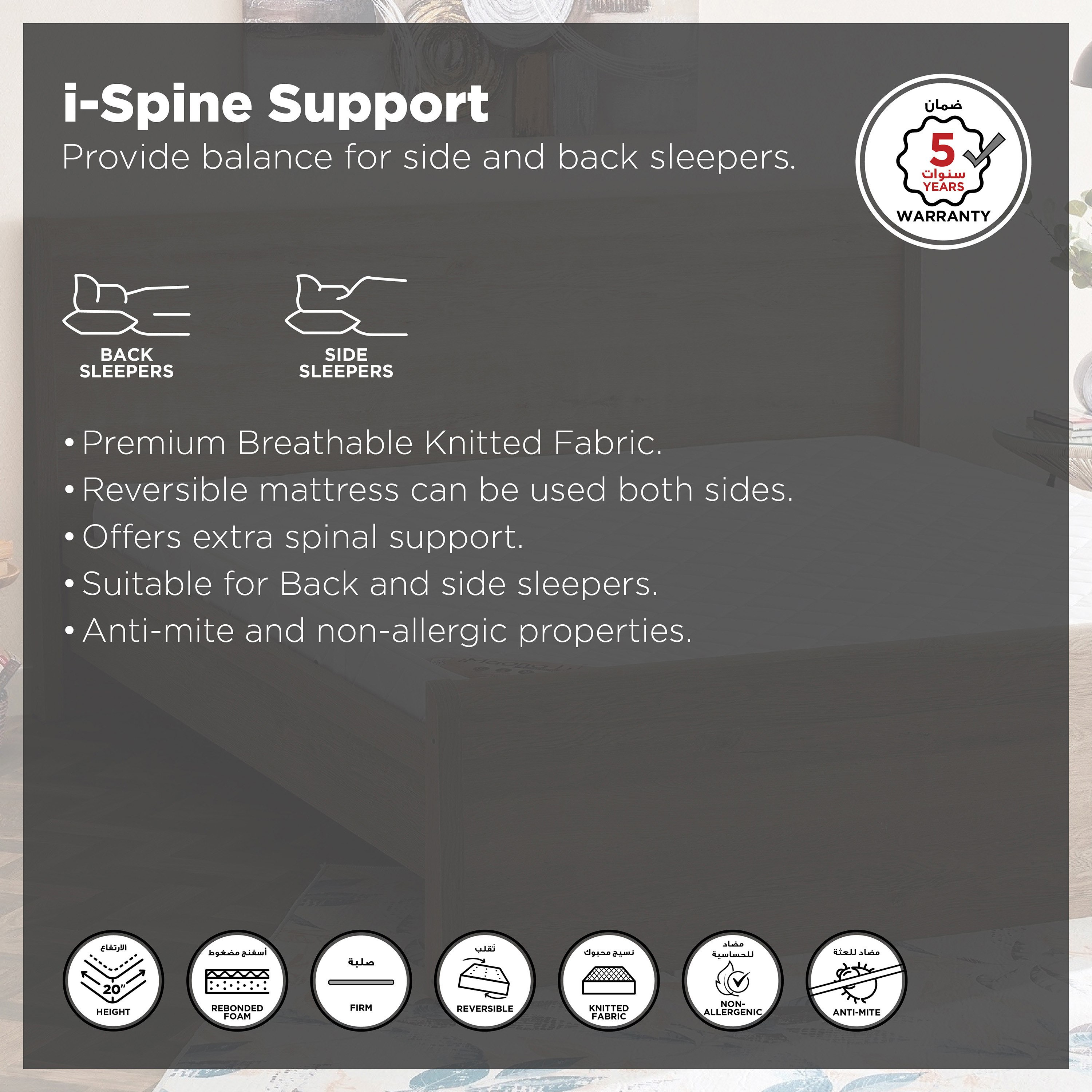 مرتبة فردية بإسفنج مجدد من سليب إيز آي سباين سبّورت فيرم - 90x190x20 سم-hbxfurniture-bedroom-mattresses-single-image-4