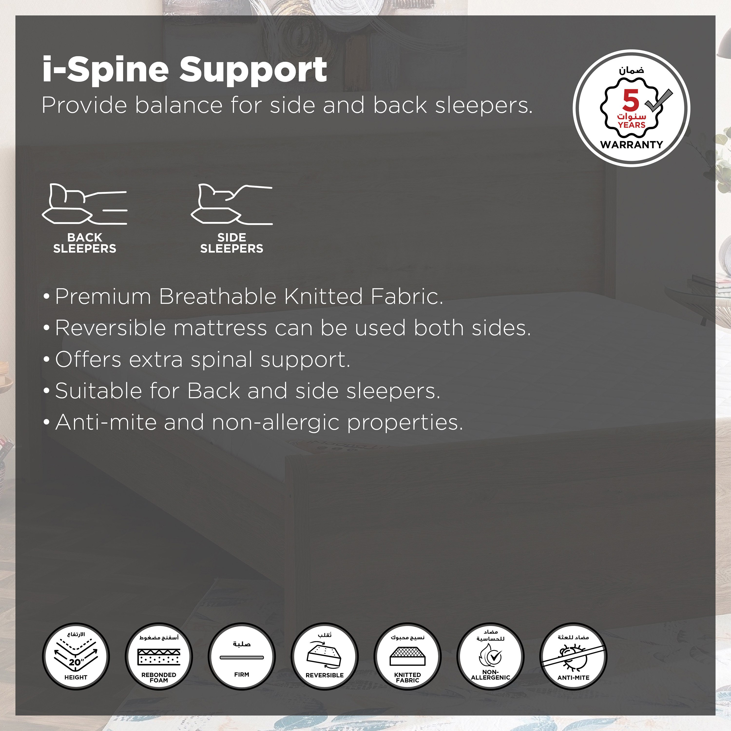 مرتبة فردية بإسفنج مجدد من سليب إيز آي سباين سبّورت فيرم - 90x200x20 سم-hbxfurniture-bedroom-mattresses-single-image-4