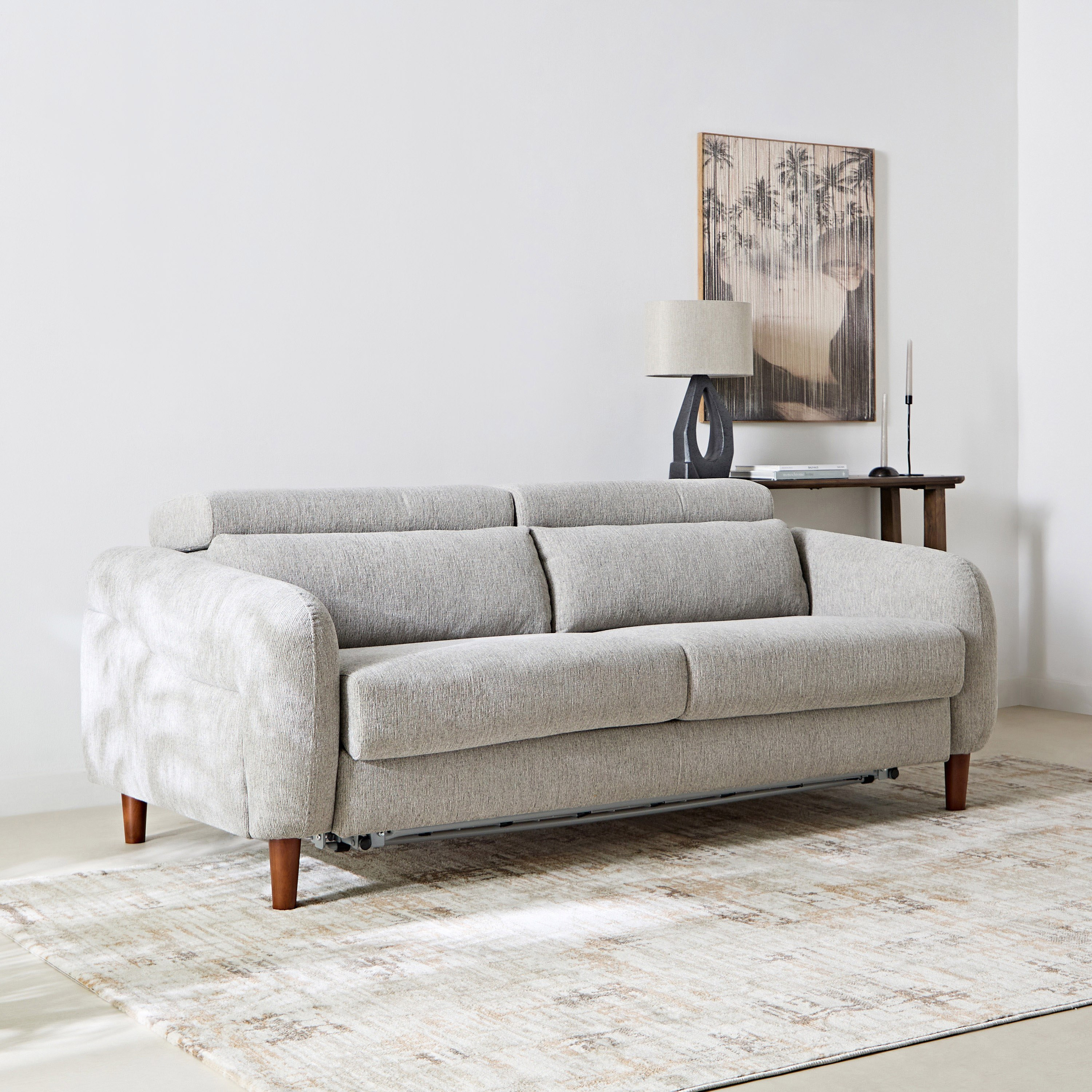 كنبة سرير قماش بثلاثة مقاعد مع مسند رأس قابل للتعديل ومرتبة ميموري فوم من سبكتور-hbxfurniture-sofasandarmchairs-sofabeds-image-1
