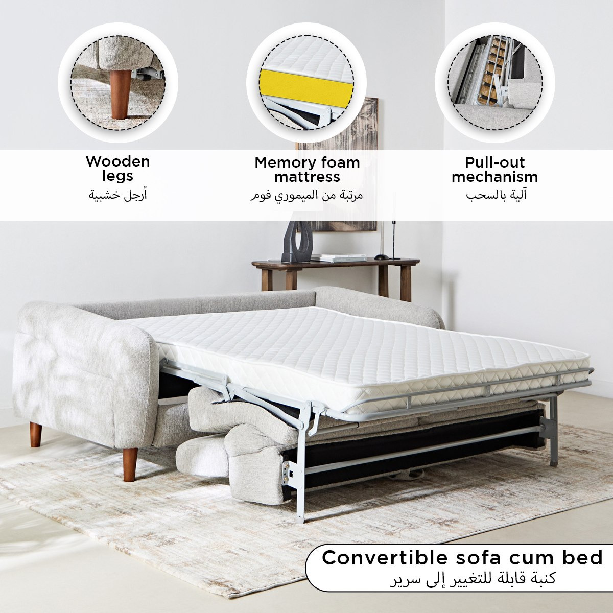 كنبة سرير قماش بثلاثة مقاعد مع مسند رأس قابل للتعديل ومرتبة ميموري فوم من سبكتور-hbxfurniture-sofasandarmchairs-sofabeds-image-6