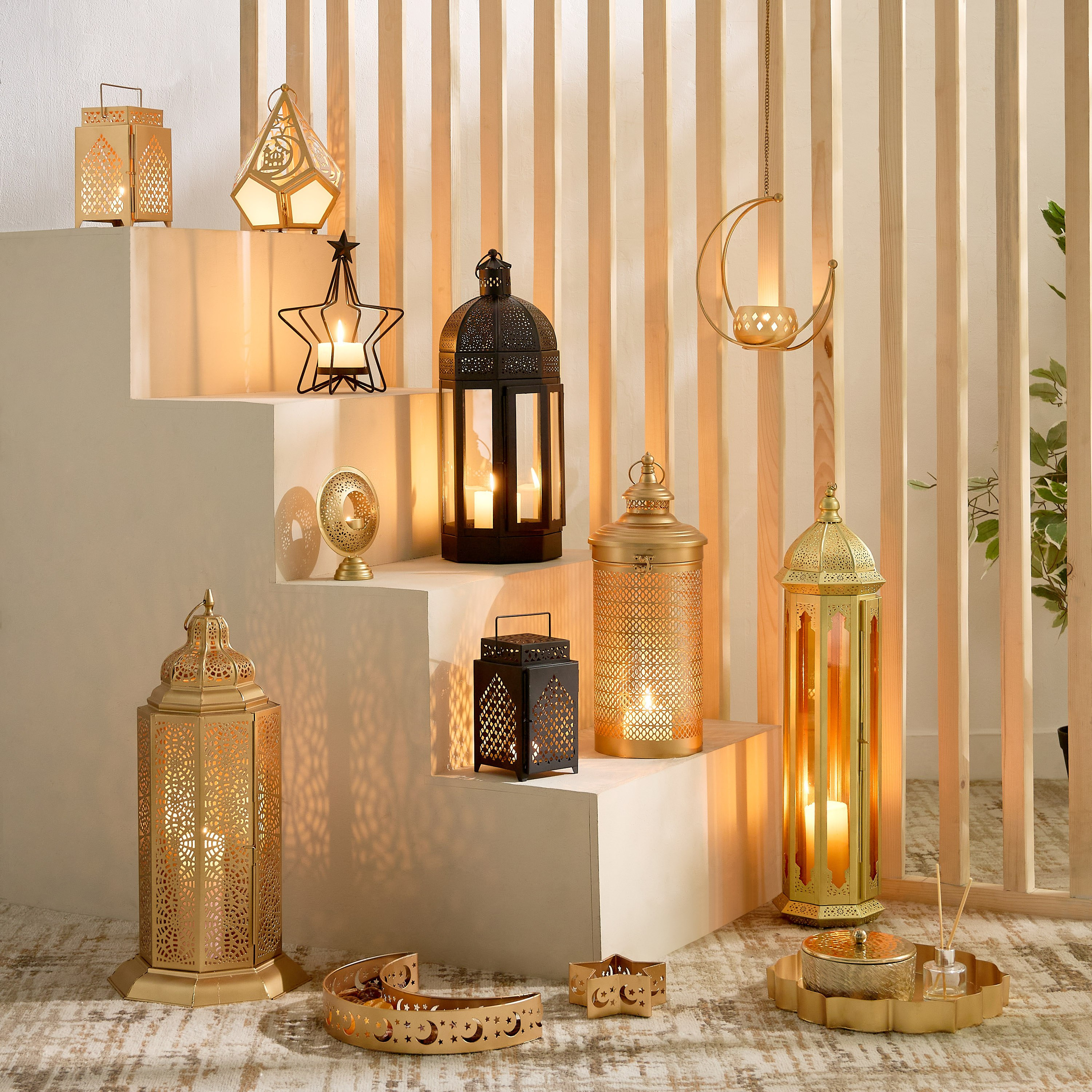 حامل شموع صغيرة معدن بتفاصيل مفرّغة من إيسابا - 12.5x5.5x16 سم-hbxlivingroom-decorandaccessories-candleholders-image-4