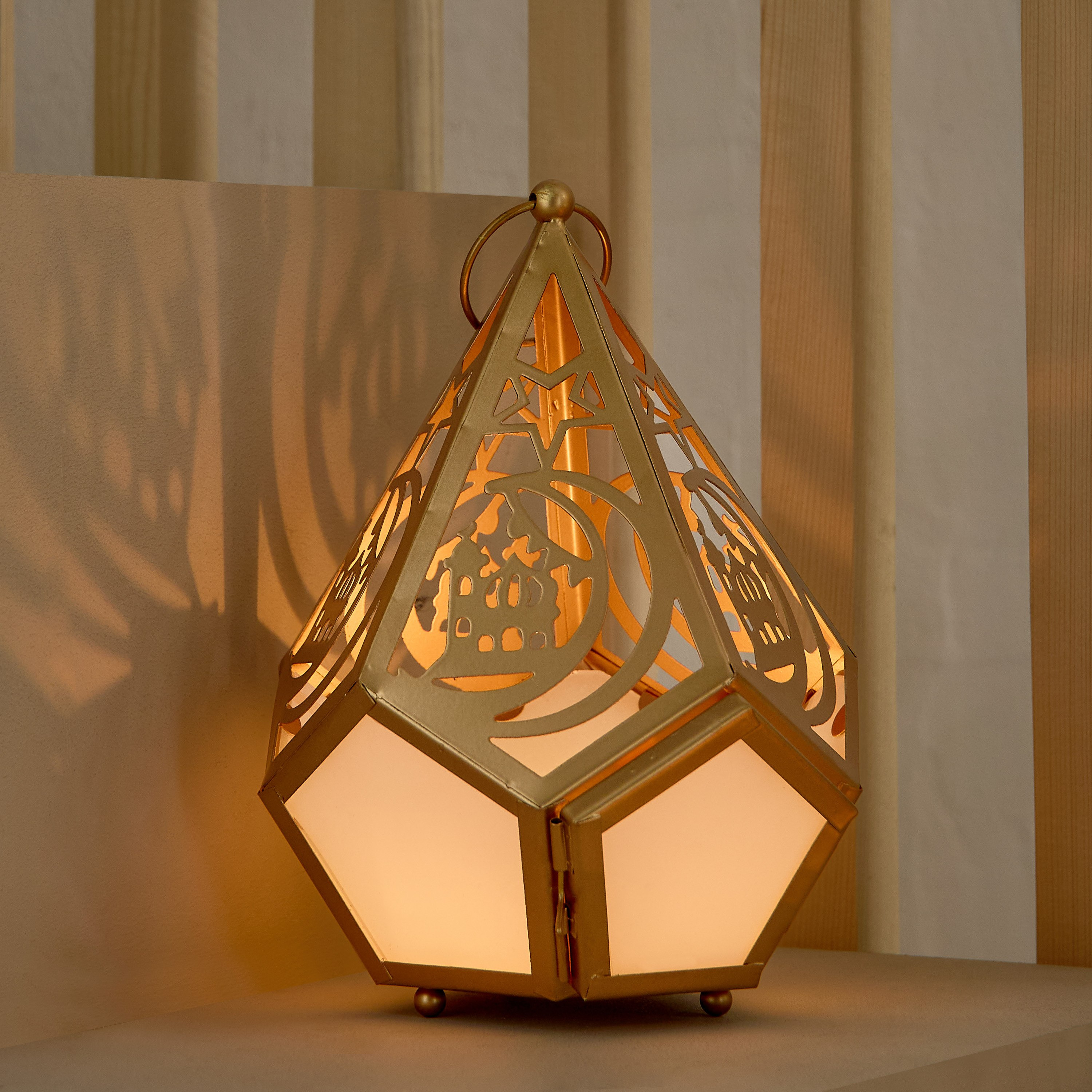 Isaba Metal and Glass Lantern - 20x20x25 cm-hbxdecorandfurnishings-homeaccessories-lanterns-image-2