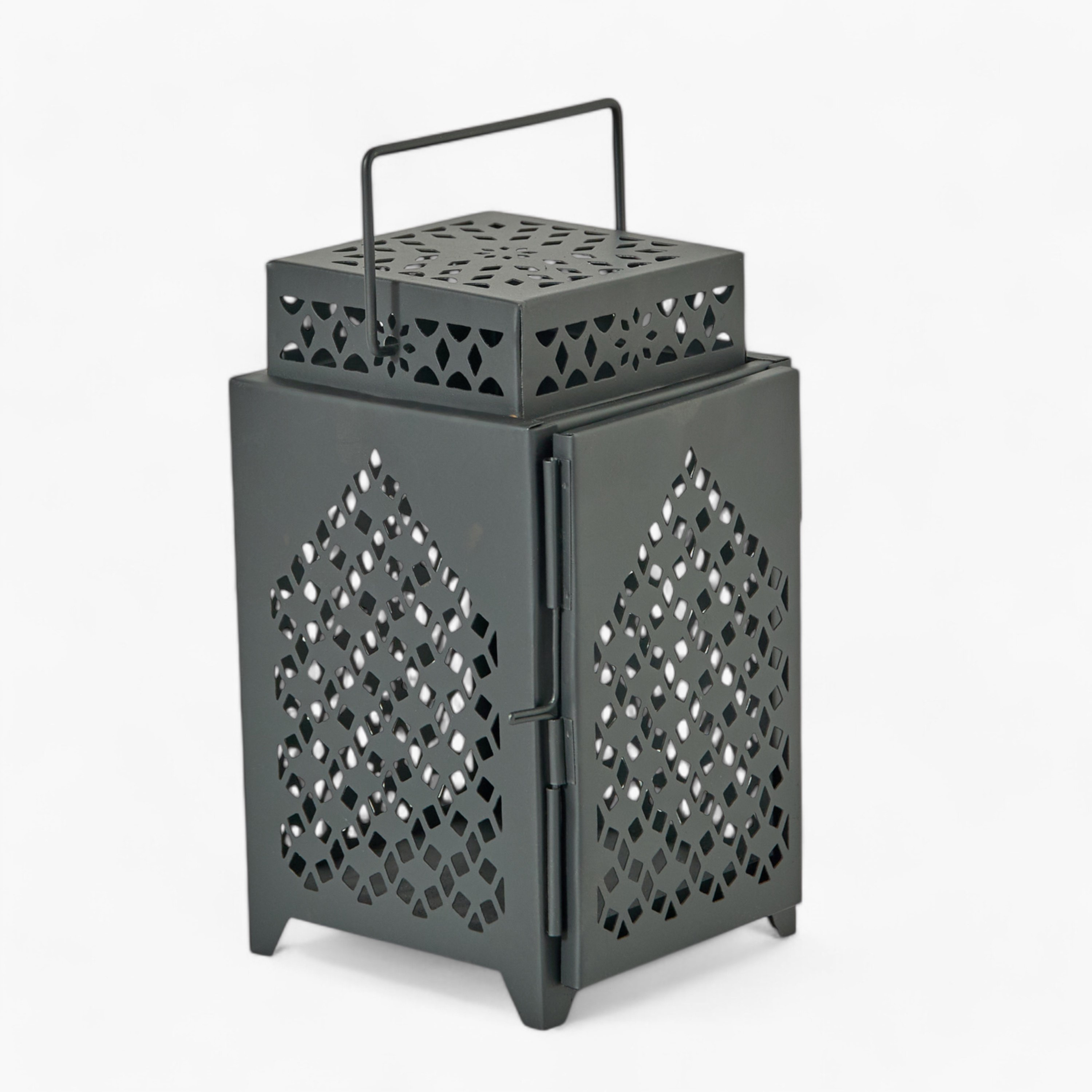 Isaba Metal Cutwork Small Lantern - 10x11x18 cm-hbxdecorandfurnishings-homeaccessories-lanterns-image-6