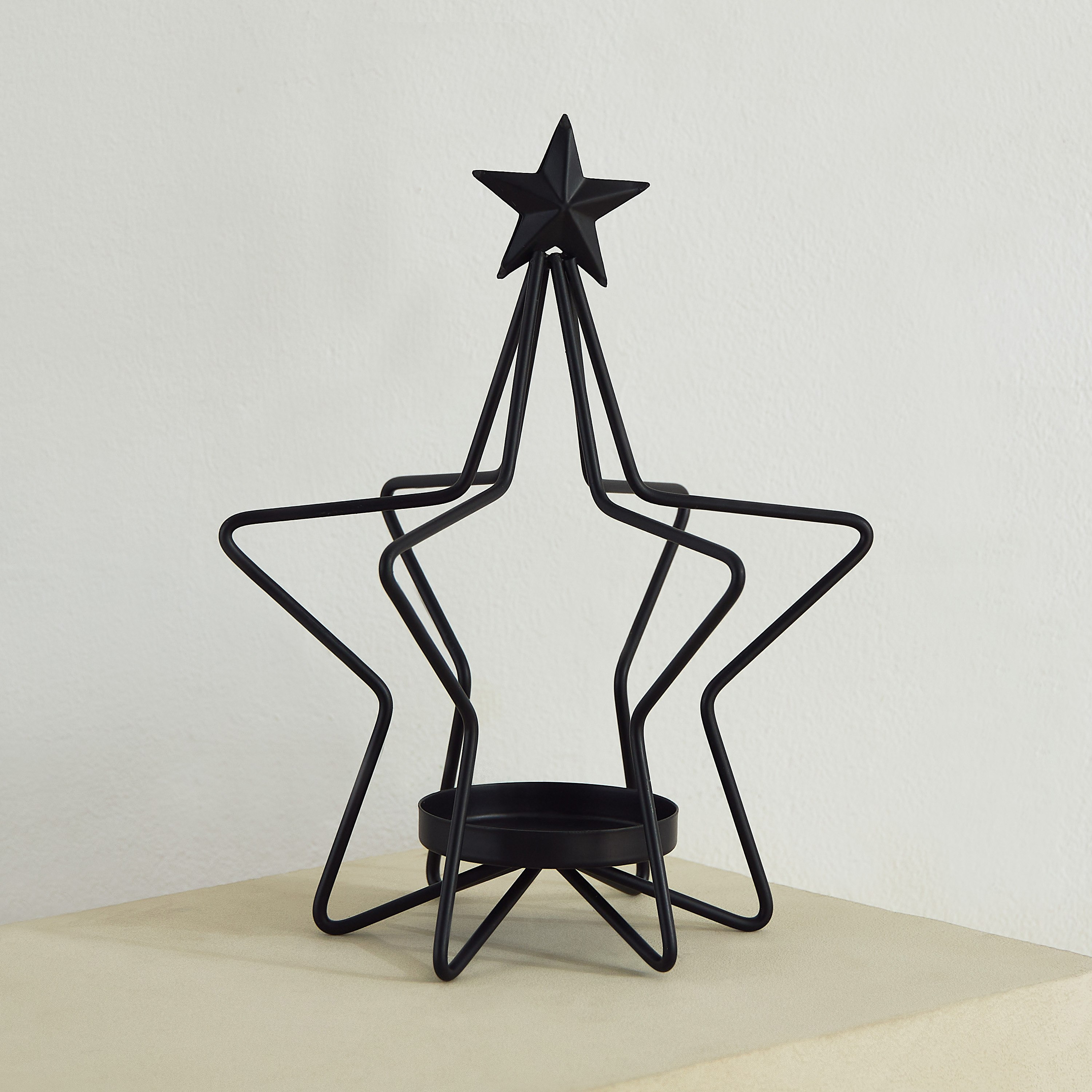 Isaba Metal Star Tealight Holder - 20.5x20.5x24 cm-hbxlivingroom-decorandaccessories-candleholders-image-2