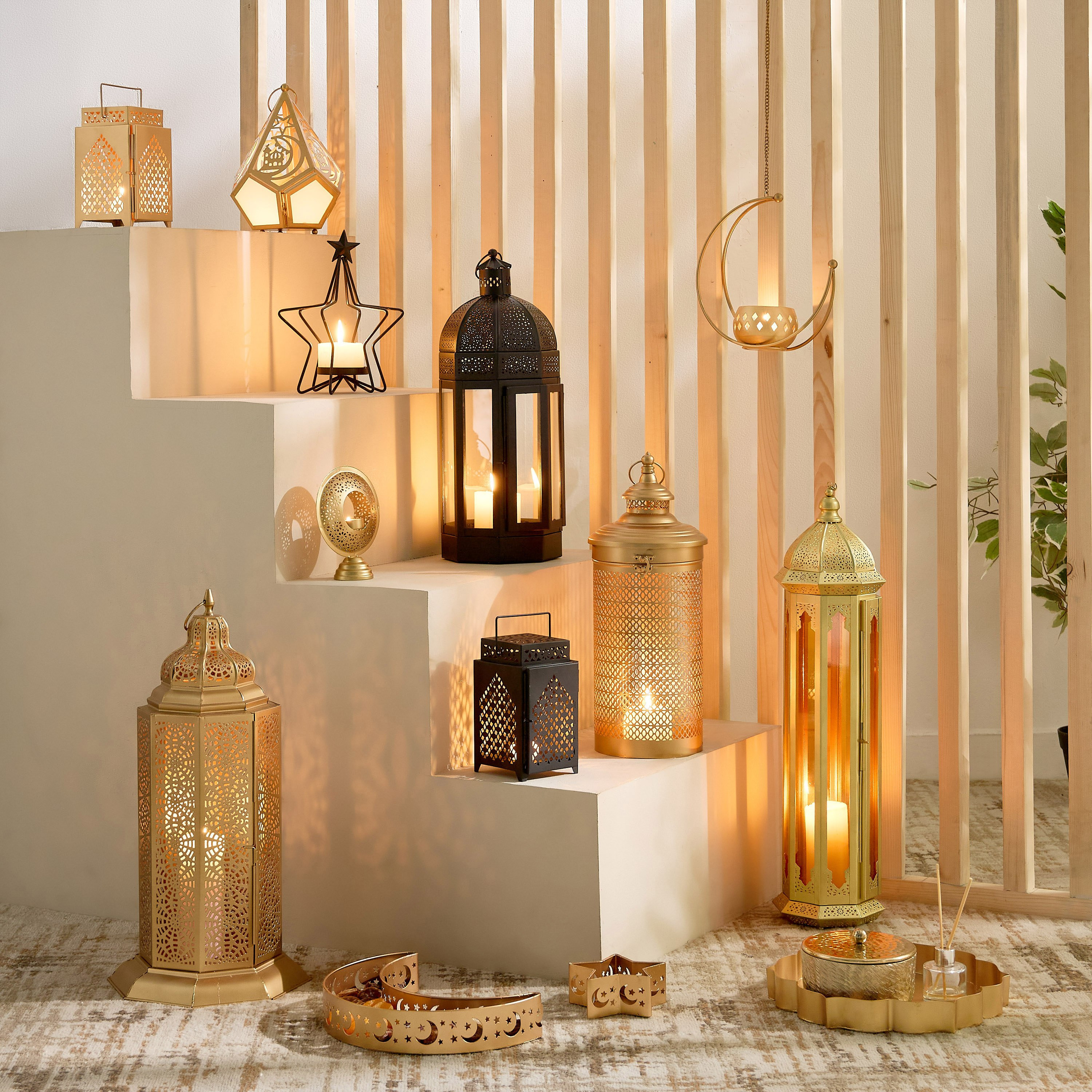 Isaba Metal Star Tealight Holder - 20.5x20.5x24 cm-hbxlivingroom-decorandaccessories-candleholders-image-5